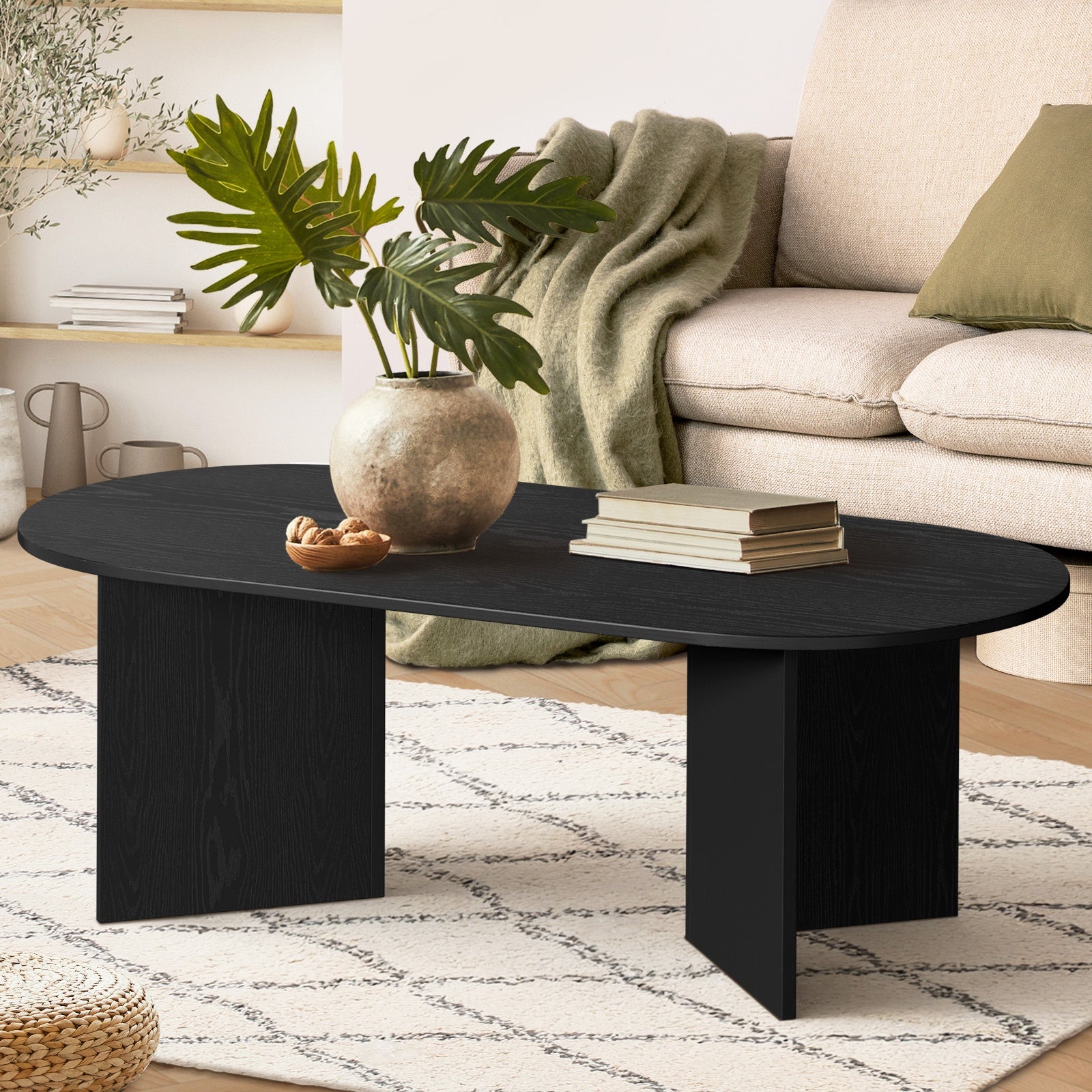 Oikiture Coffee Table Side End Table Wooden Sofa Cafe Desk