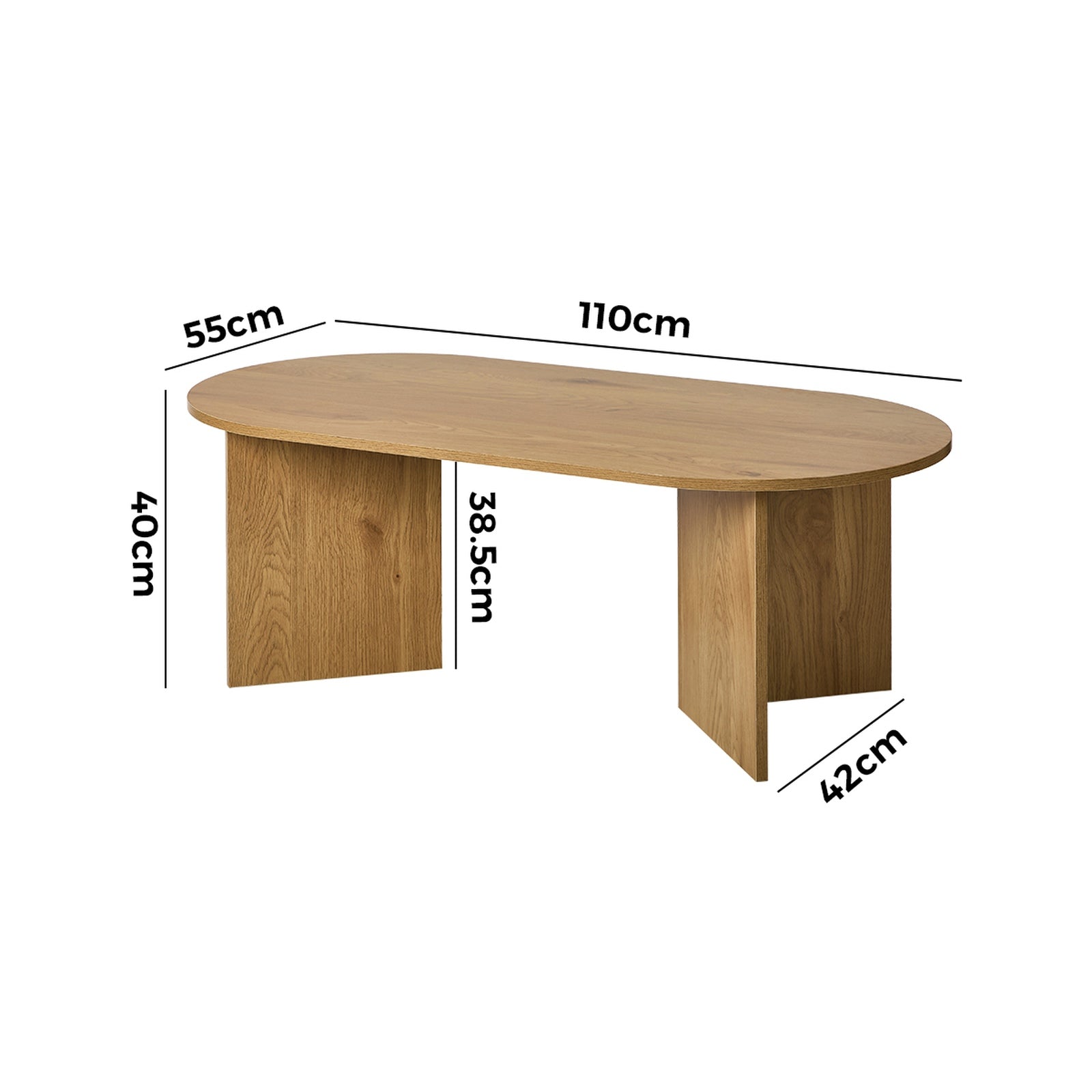 Oikiture Coffee Table Side End Table Wooden Sofa Cafe Desk