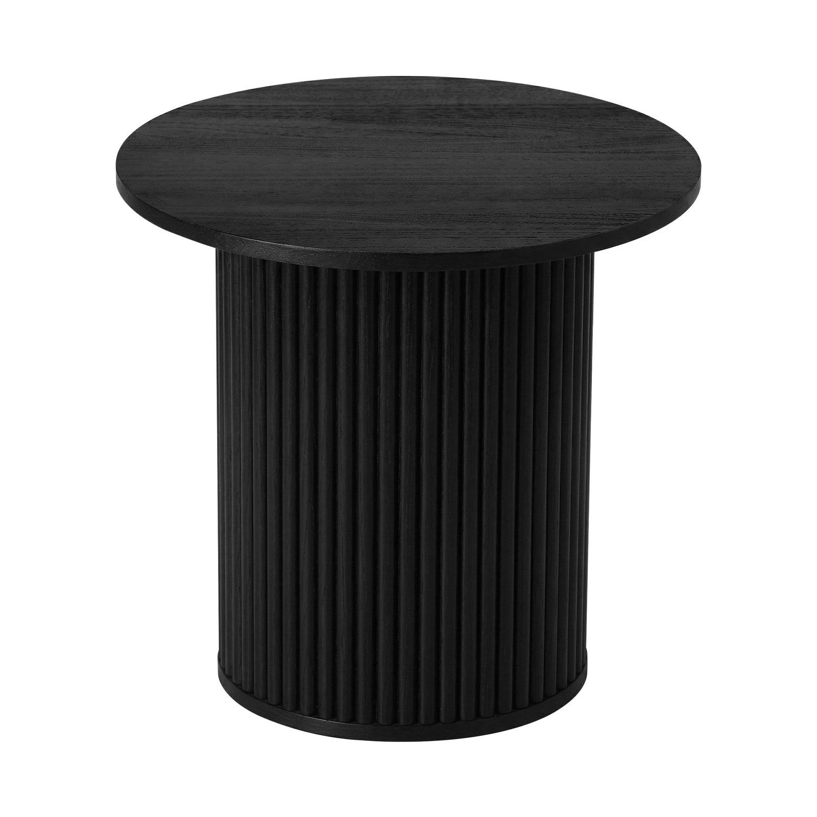 Oikiture Coffee Table Side End Tables Sofa Desk Bedside Round Wood Black - Sunyee