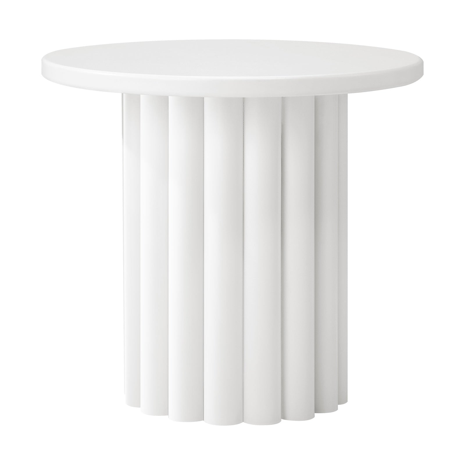 Oikiture Coffee Table Side End Tables Sofa Desk Bedside Nightstand Round White - Sunyee