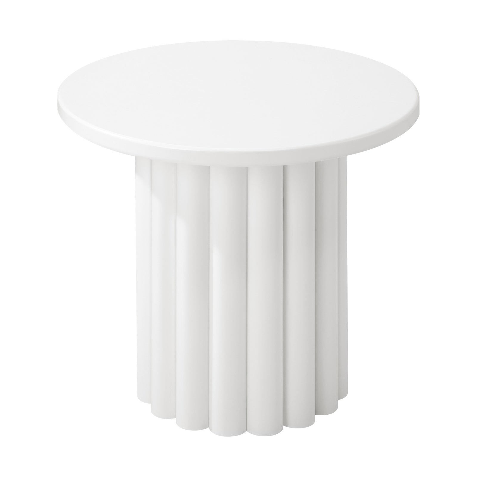 Oikiture Coffee Table Side End Tables Sofa Desk Bedside Nightstand Round White - Sunyee