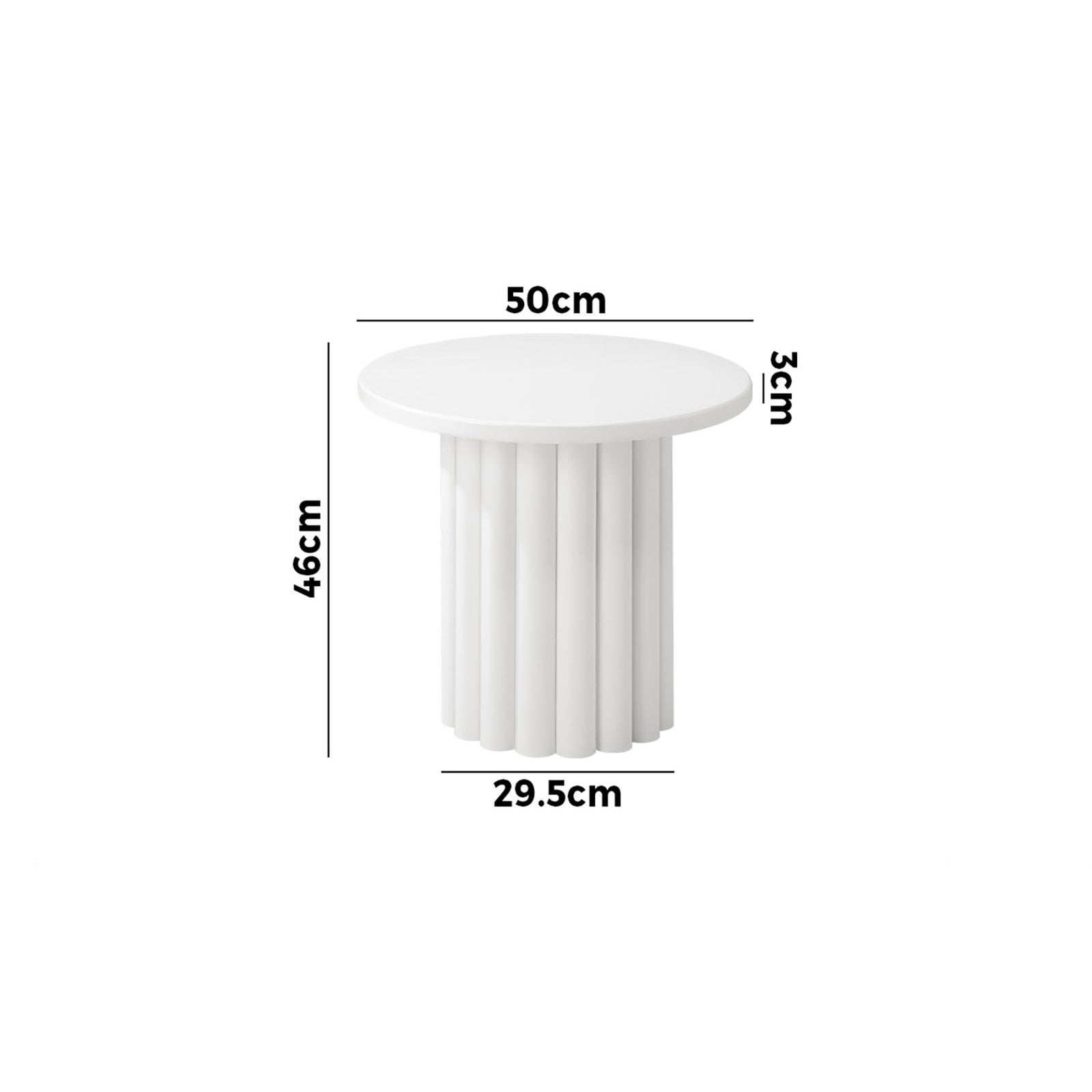 Oikiture Coffee Table Side End Tables Sofa Desk Bedside Nightstand Round White - Sunyee