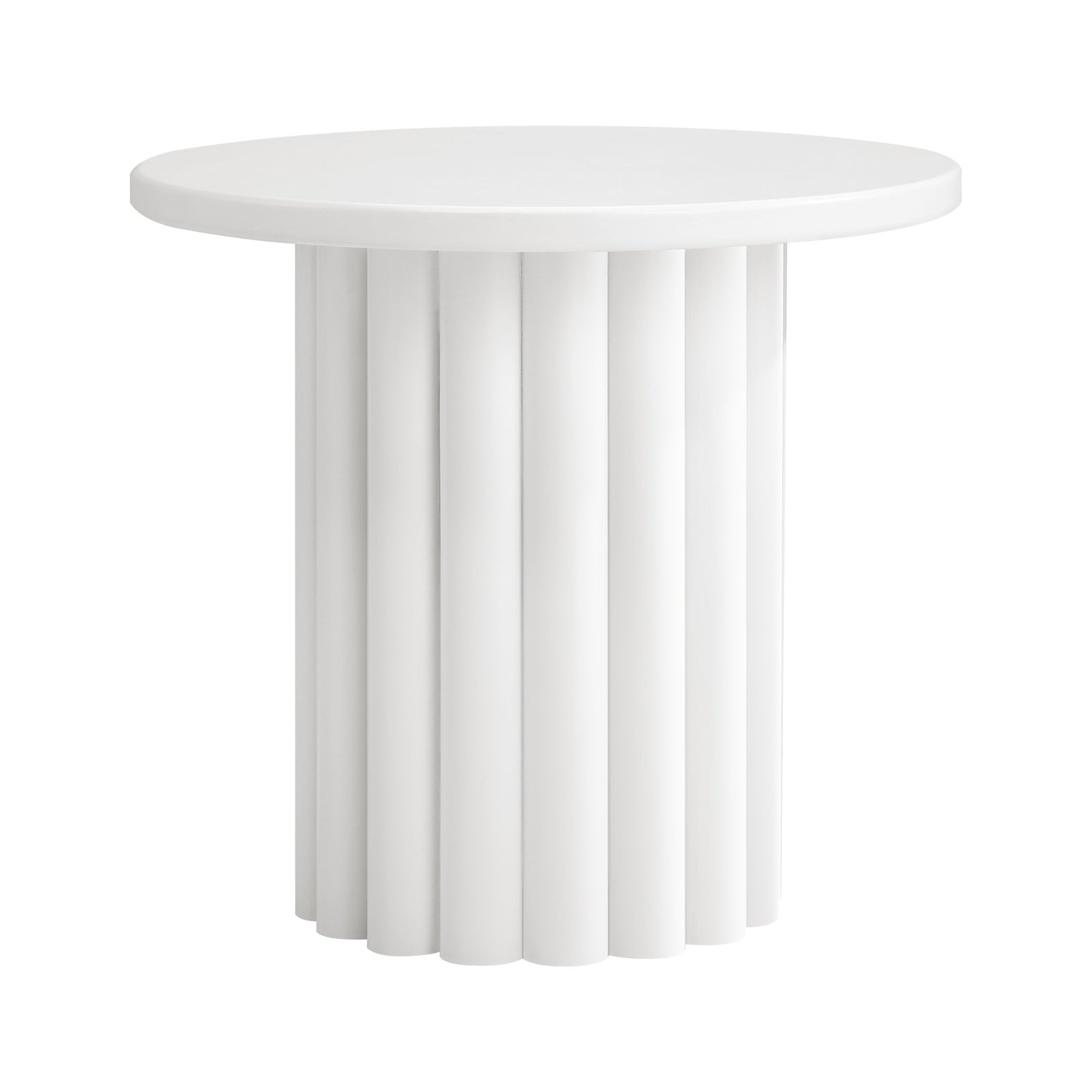 Oikiture Coffee Table Side End Tables Sofa Desk Bedside Nightstand Round White - Sunyee