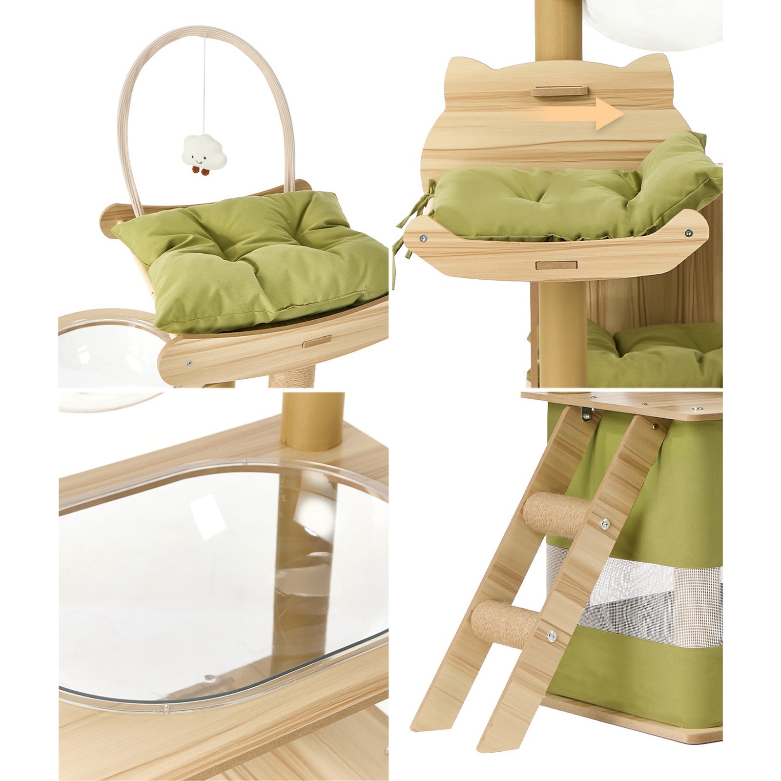 Alopet Cat Tree Tower Scratching Post Scratcher Condo House Bed Furniture 190cm - Sunyee