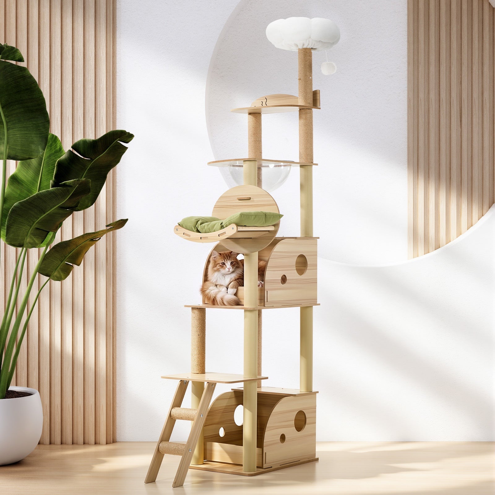 Alopet Cat Tree Tower Scratching Post Scratcher Condo House Bed Furniture 203cm
