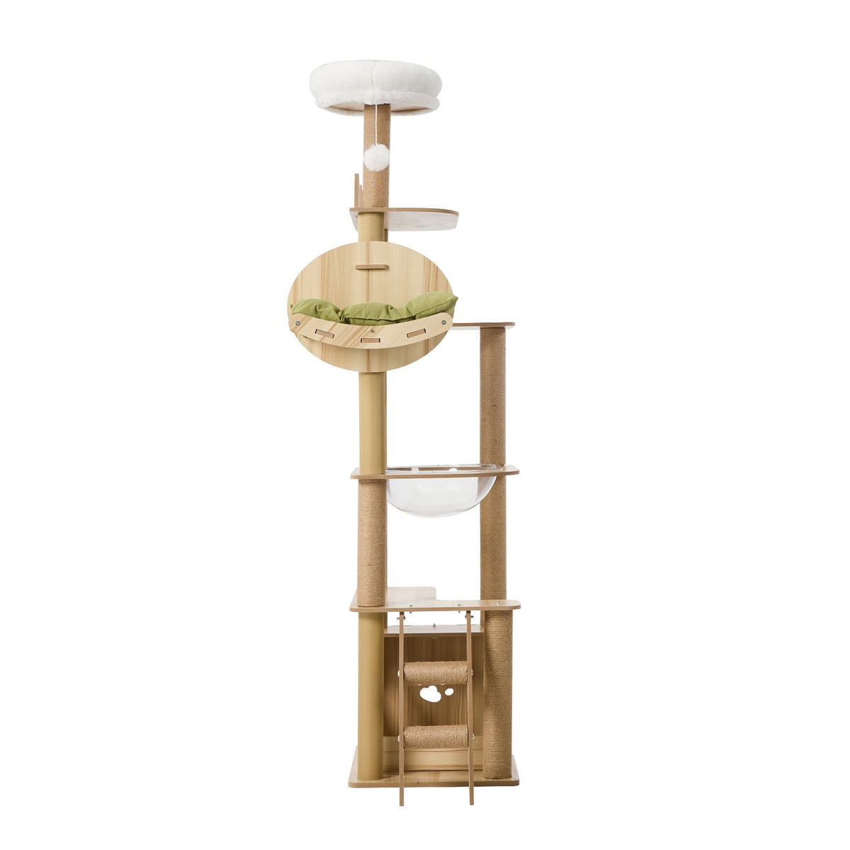 Alopet 175cm Cat Tree Tower Scratch Post Large Multi-Level Condo Clear Capsule