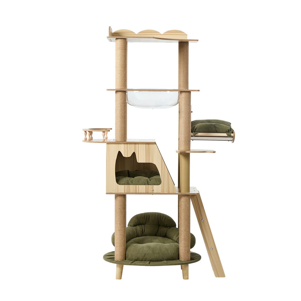 Alopet 152cm Cat Tree Tower Sofa Bed Condo Clear Capsule Bowl Scratch Post