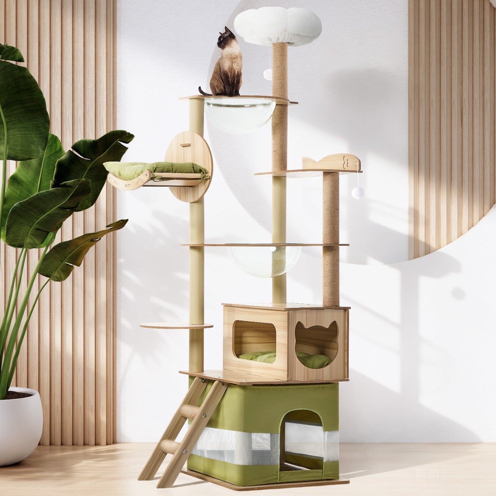 Alopet Cat Tree Tower Scratching Post Scratcher 152cm 160cm 196cm - Sunyee