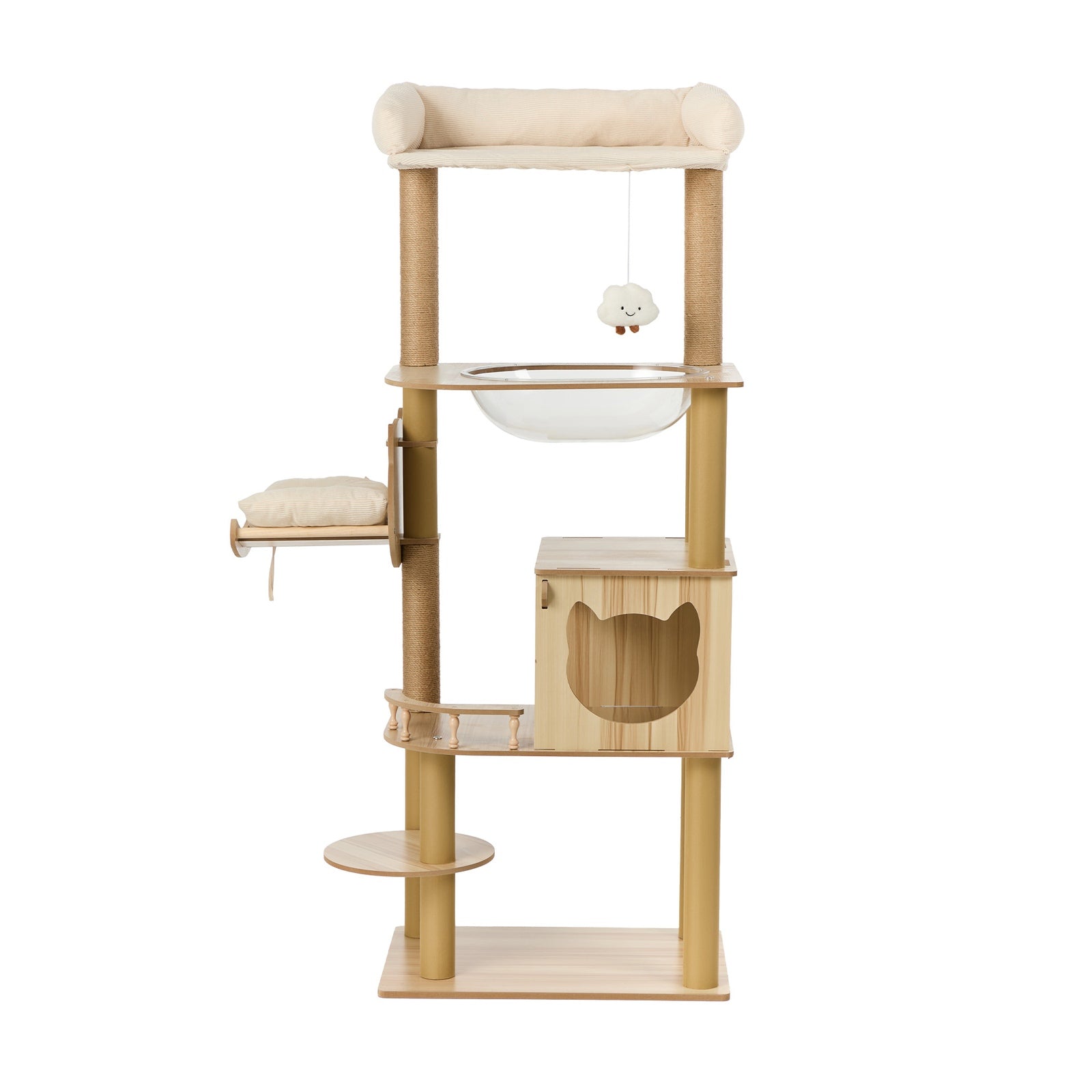 Alopet Cat Tree Tower Scratching Post Scratcher Cats Condo House Bed Wood 150cm - Sunyee