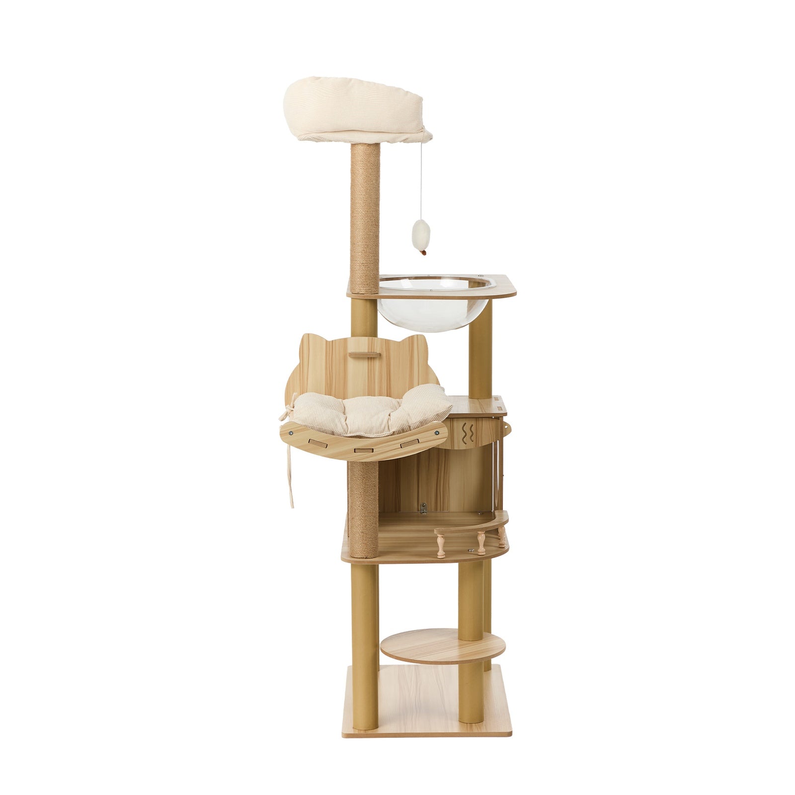 Alopet Cat Tree Tower Scratching Post Scratcher Cats Condo House Bed Wood 150cm - Sunyee