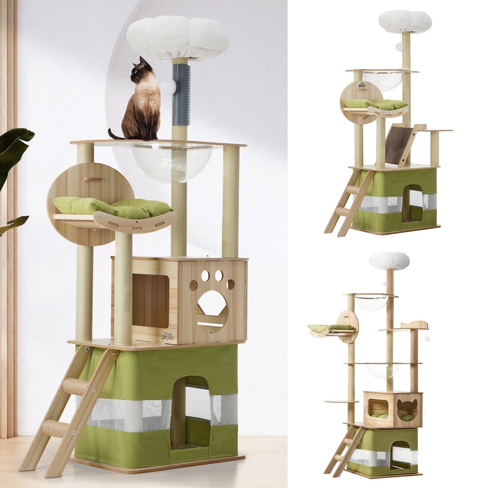 Alopet Cat Tree Tower Scratching Post Scratcher 152cm 160cm 196cm - Sunyee