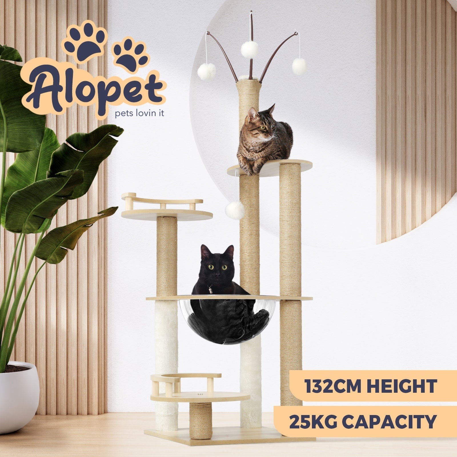 Alopet Cat Tree Tower Scratching Post Scratcher Cats Condo House Bed Furniture - Sunyee