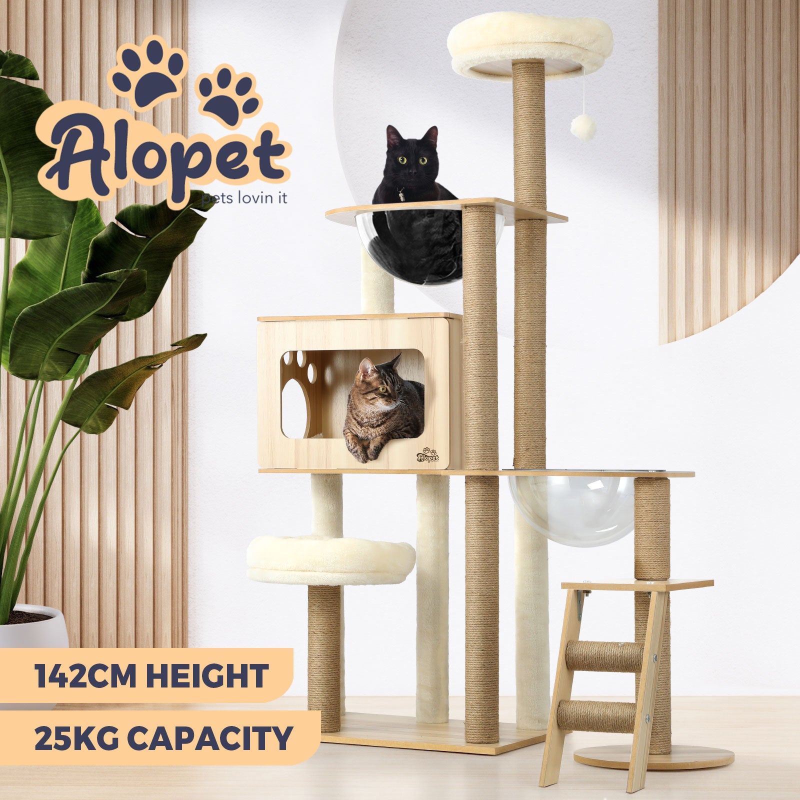 Alopet Cat Tree Tower Scratching Post Scratcher Cats Condo House Bed Furniture - Sunyee