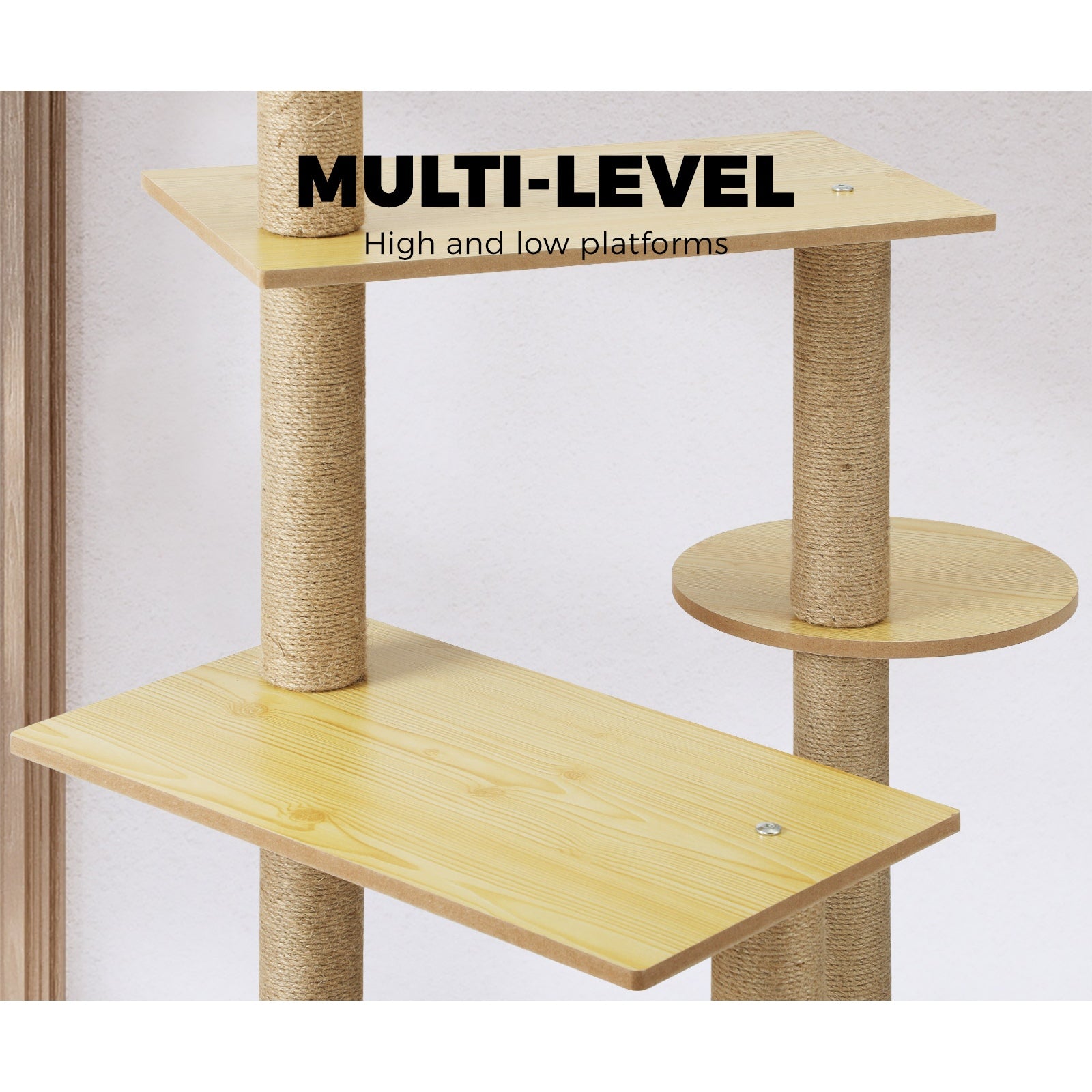 Alopet Cat Tree Scratching Post Scratcher Cats Tower Wood Condo Toys House 148cm - Sunyee