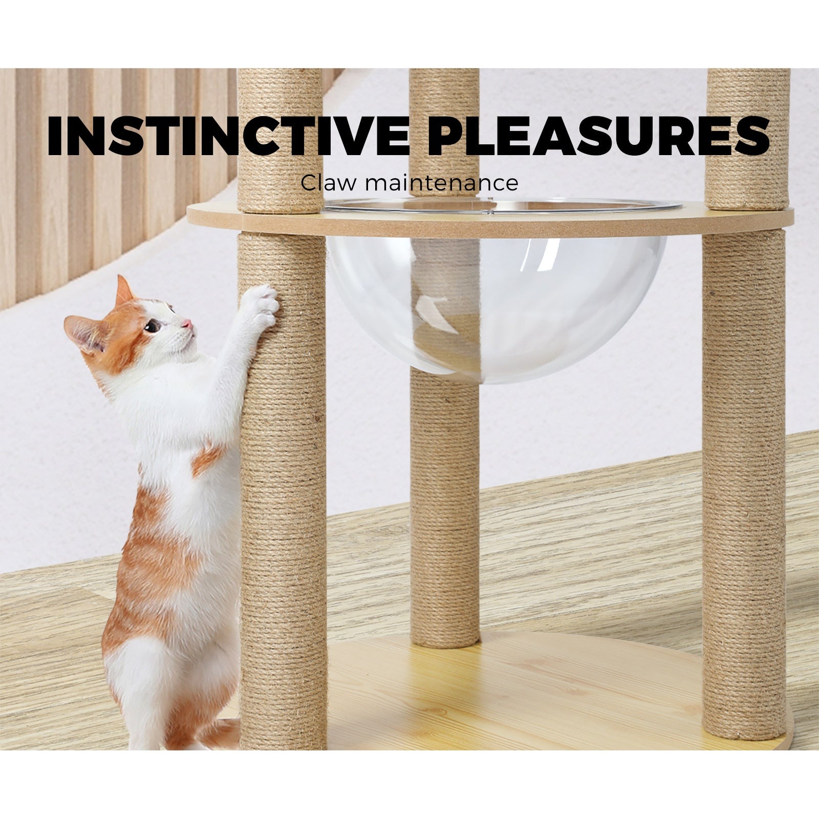 Alopet Cat Tree Scratching Post Scratcher Cats Tower Wood Condo Toys House 148cm - Sunyee