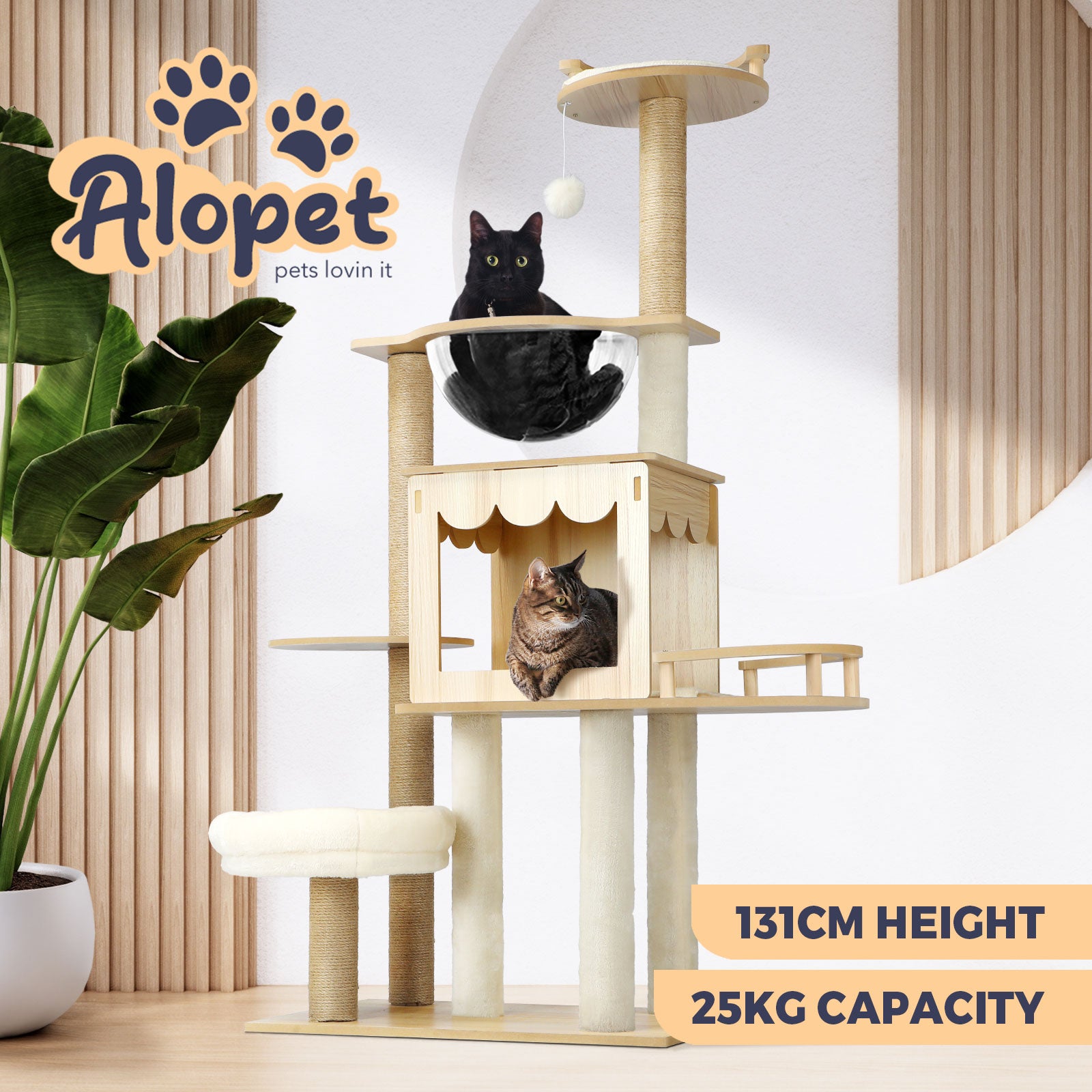 Alopet Cat Tree Tower Scratching Post Scratcher Cats Condo House Bed Furniture - Sunyee
