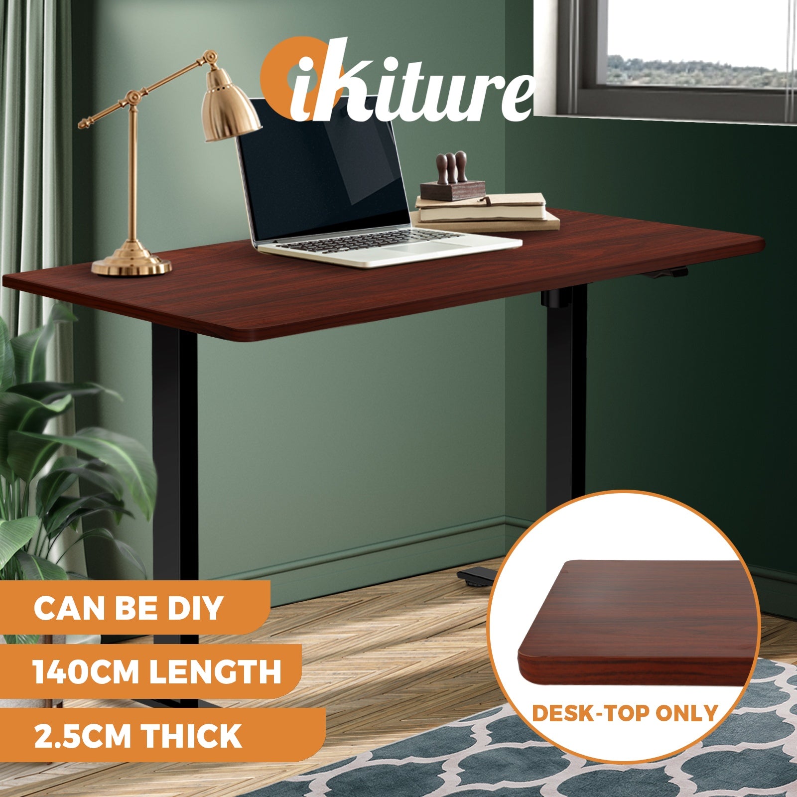 Oikiture Standing Desk Motorised Height Adjustable Stand Office Computer Table - Sunyee