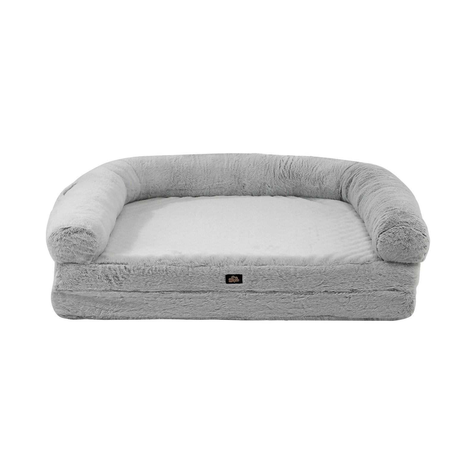 Alopet Foldable Human Dog Bed Calming Bed Dog Sofa Beds Removable Washable Grey