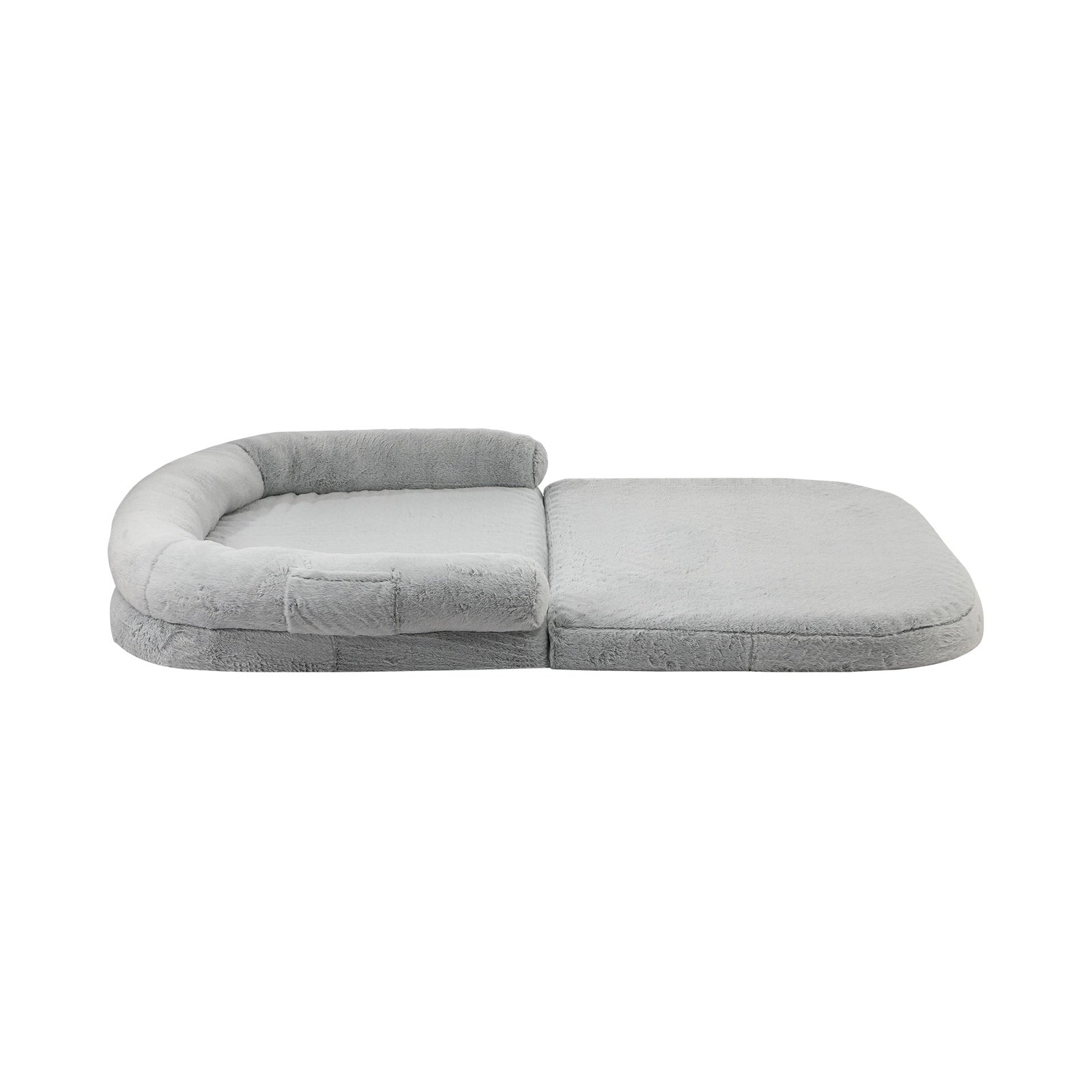 Alopet Foldable Human Dog Bed Calming Bed Dog Sofa Beds Removable Washable Grey