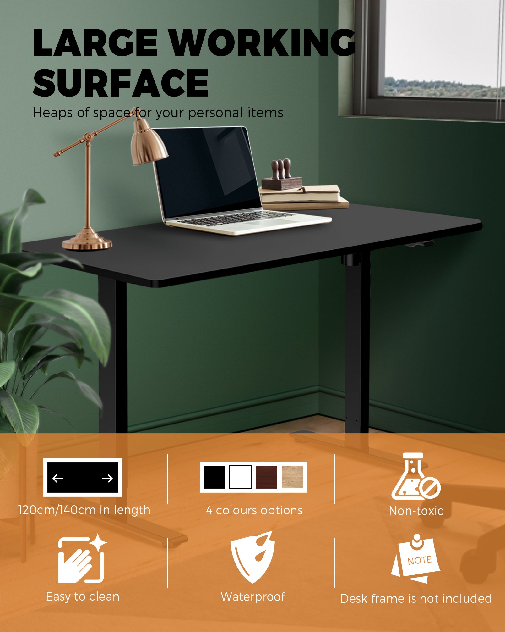 Oikiture Standing Desk Table Top Only For Office Computer Desk Sit Stand Frame - Sunyee