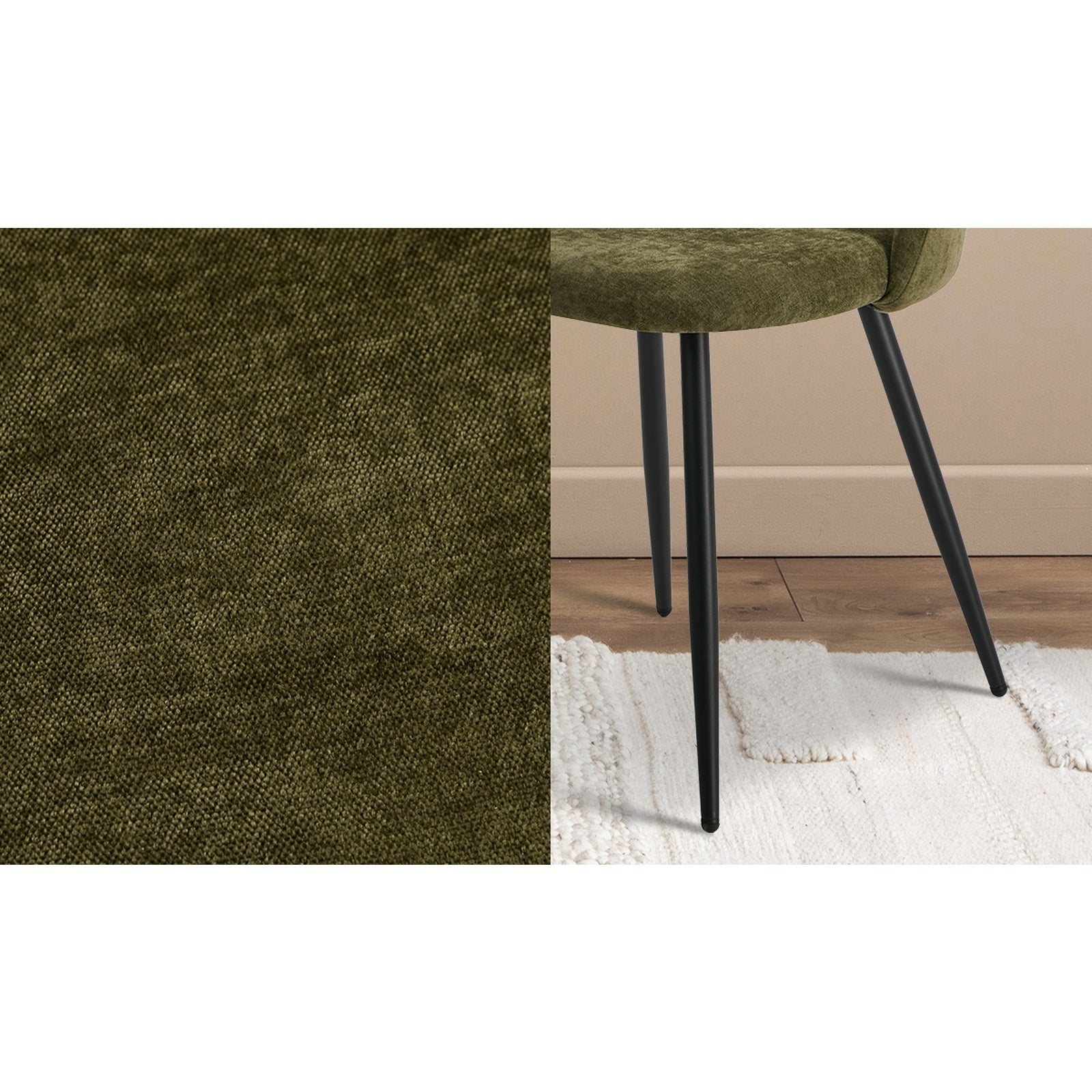 Oikiture 6x Dining Chairs Accent Chair Armchair Kitchen Upholstered Linen Green - Sunyee