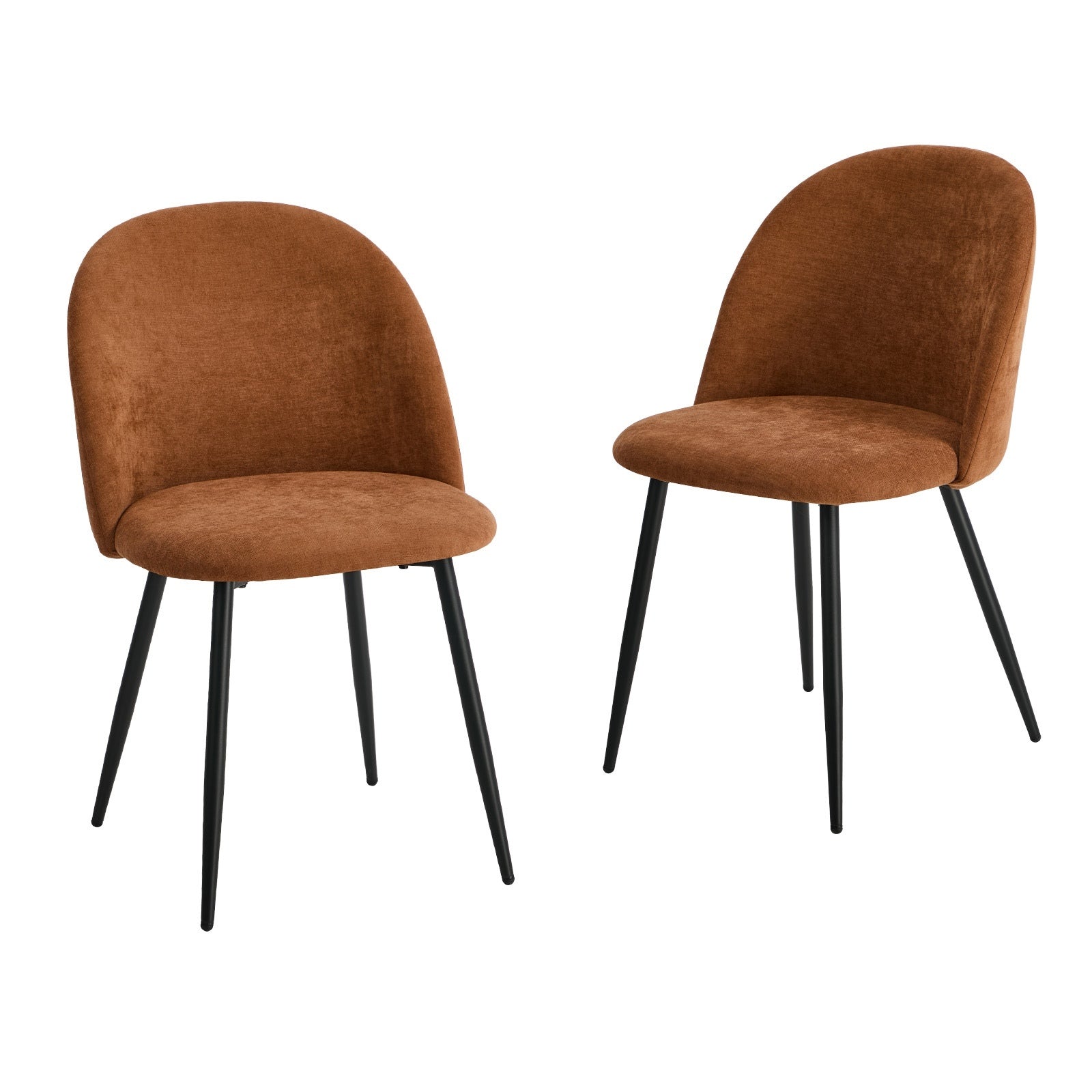 Oikiture 2x Dining Chairs Accent Chair Armchair Kitchen Upholstered Linen Orange - Sunyee