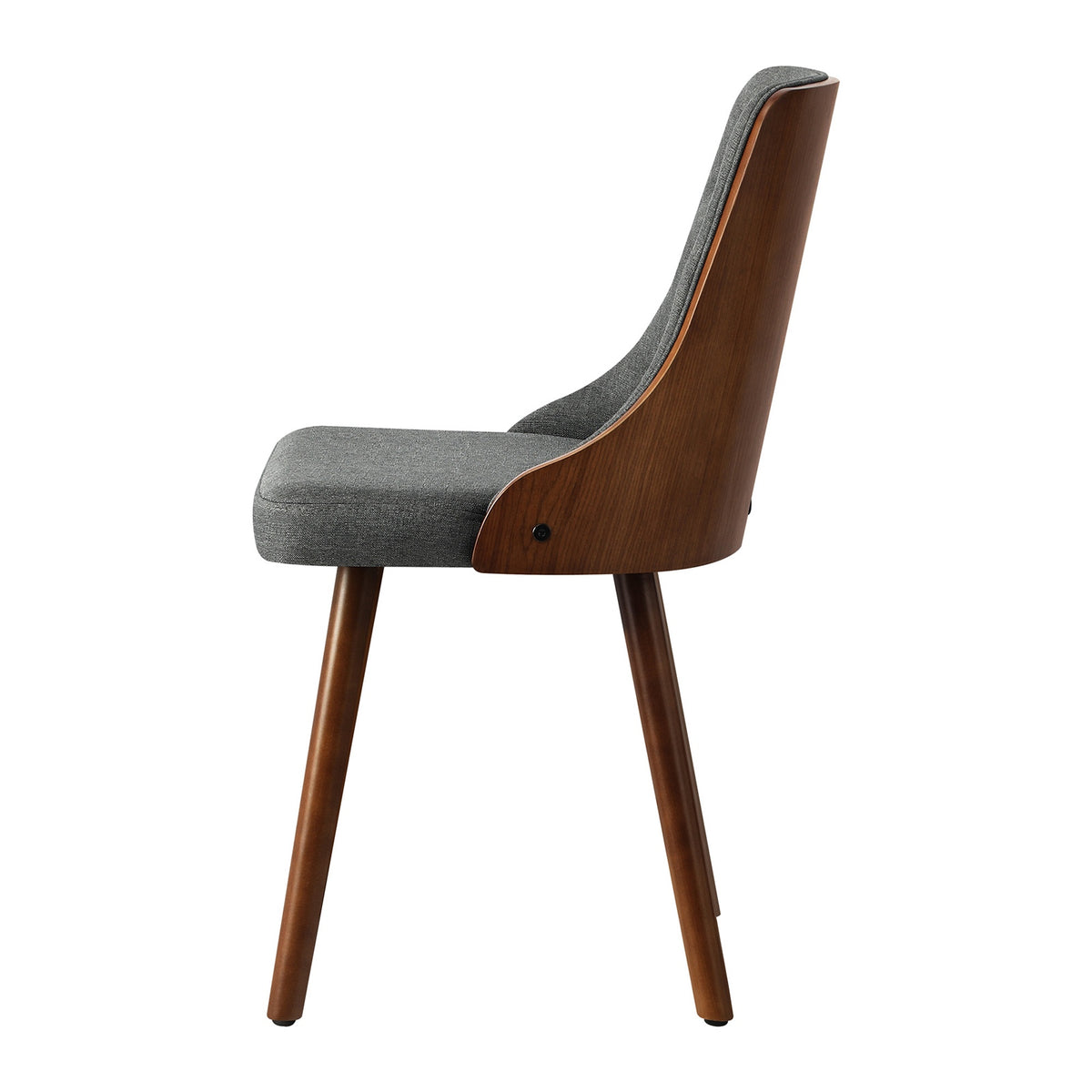 Oikiture Dining Chairs Wooden Chair Kitchen Cafe Faux Linen fabric Padded Seat - Sunyee
