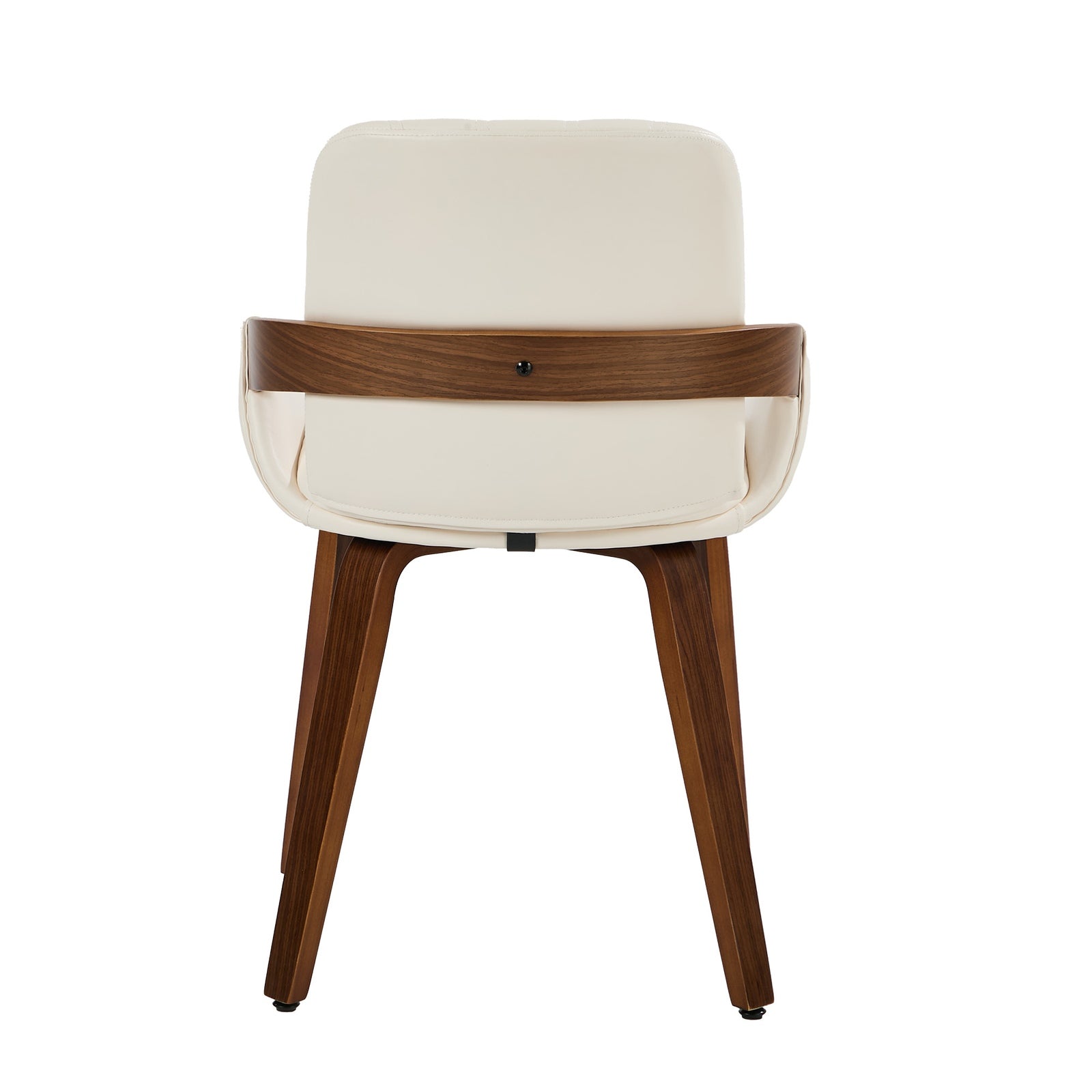 Oikiture 2x Dining Chairs PU Leather Kitchen Chairs Bentwood Armchair Beige