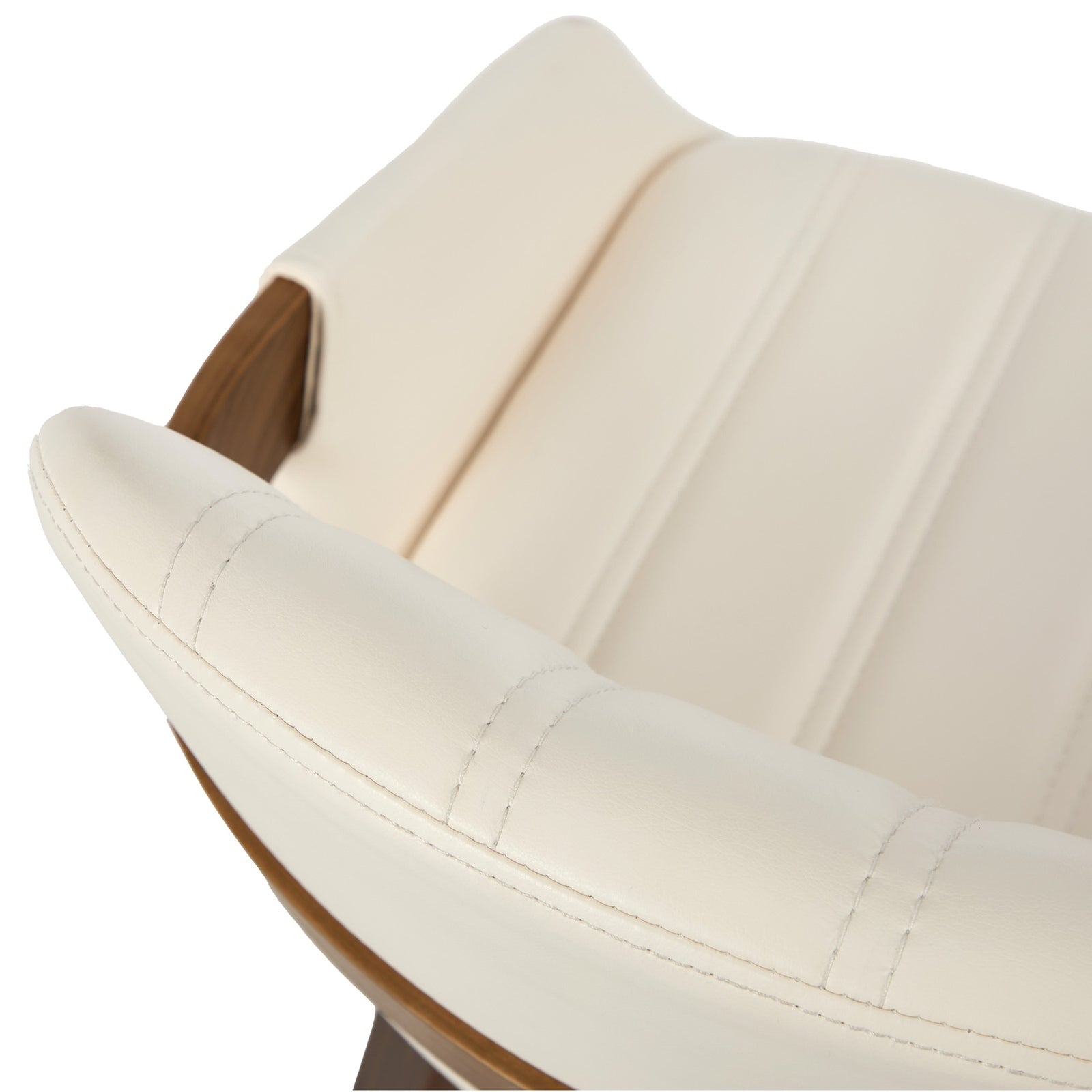 Oikiture 4x Dining Chairs PU Leather Kitchen Chairs Bentwood Armchair Beige