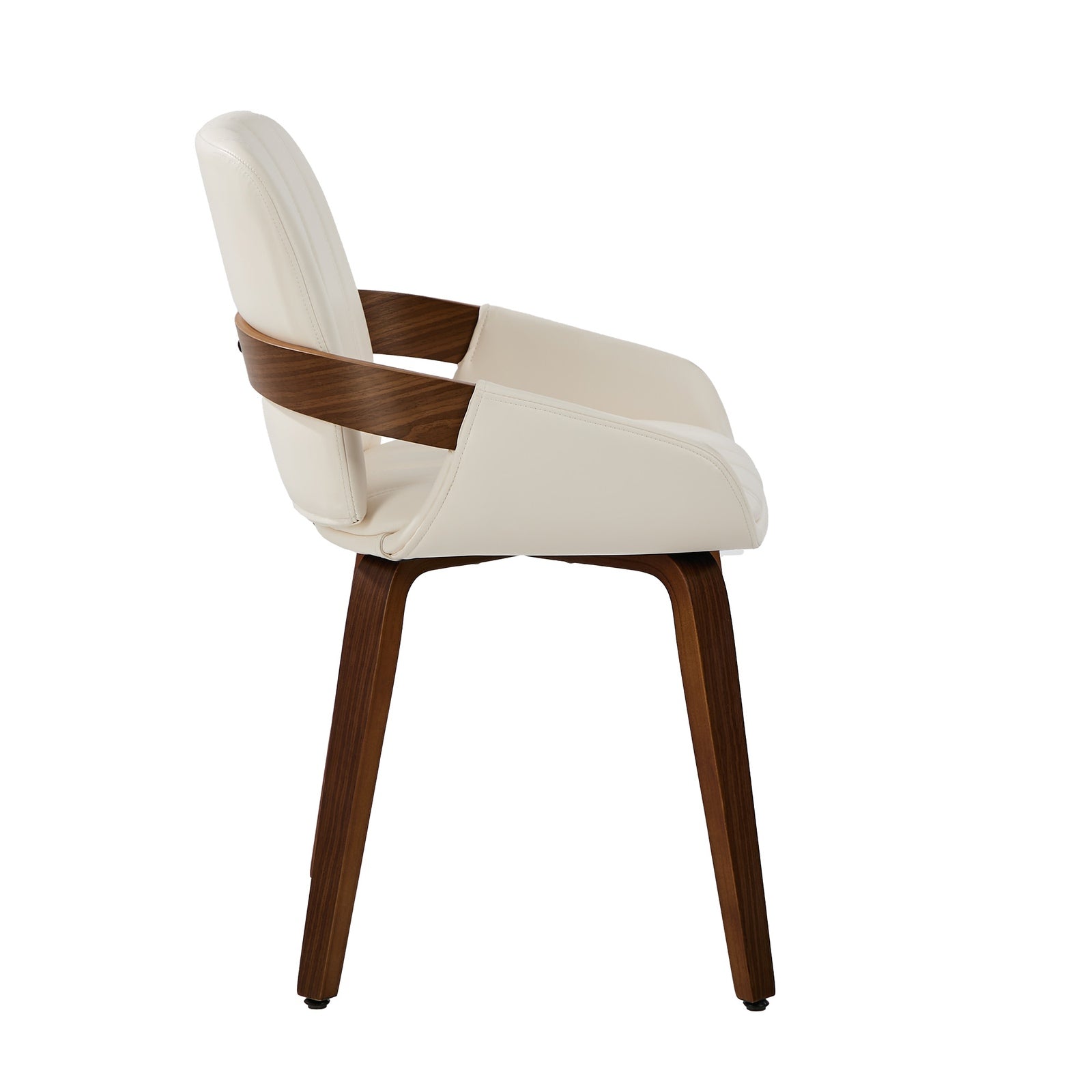 Oikiture 2x Dining Chairs PU Leather Kitchen Chairs Bentwood Armchair