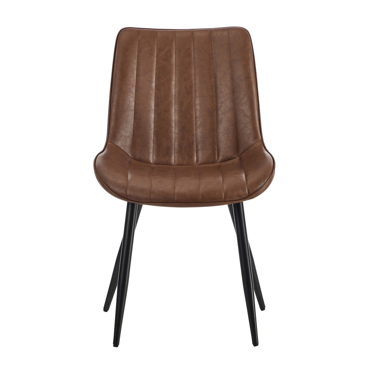 Oikiture 2x Dining Chairs Accent Chair Upholstered PU Leather Brown - Sunyee