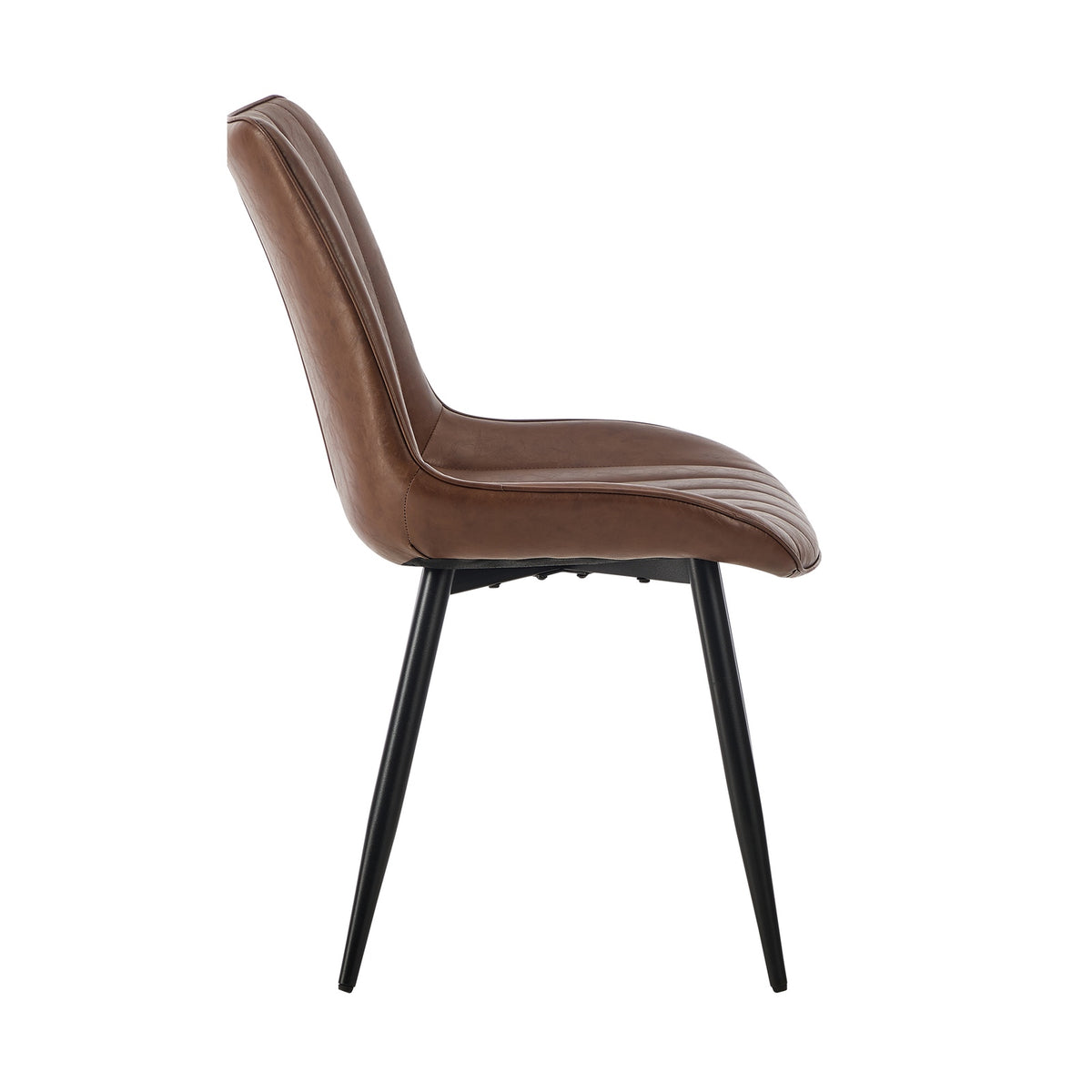 Oikiture 2x Dining Chairs Accent Chair Upholstered PU Leather Brown - Sunyee