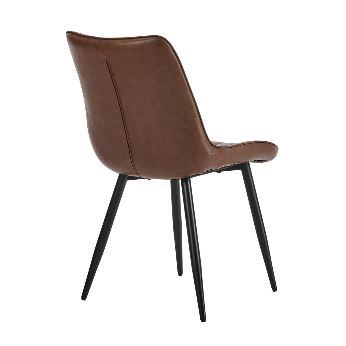 Oikiture 2x Dining Chairs Accent Chair Upholstered PU Leather Brown - Sunyee