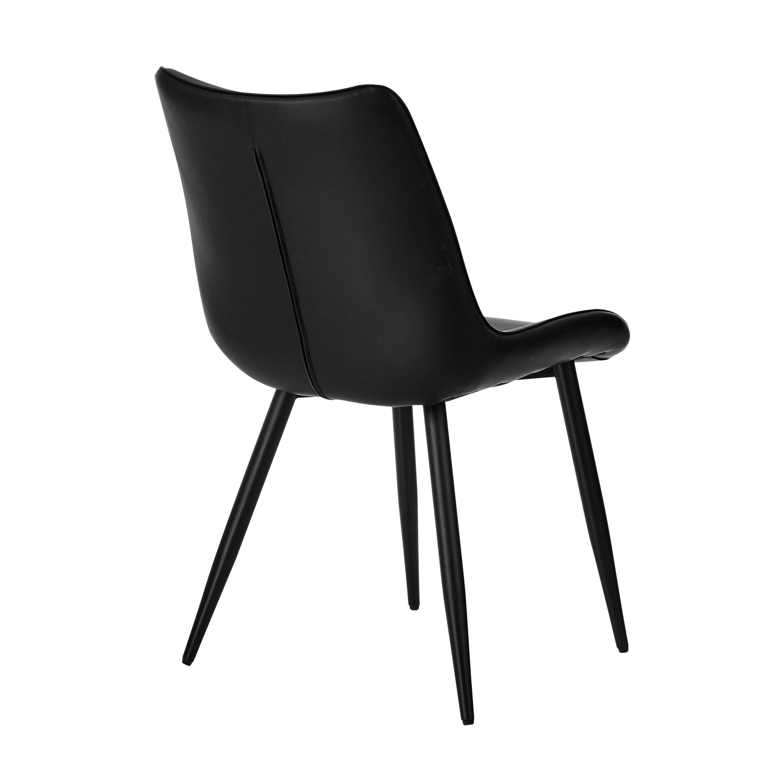 Oikiture 2x Dining Chairs Kitchen Accent Chairs Upholstered PU Leather Black - Sunyee