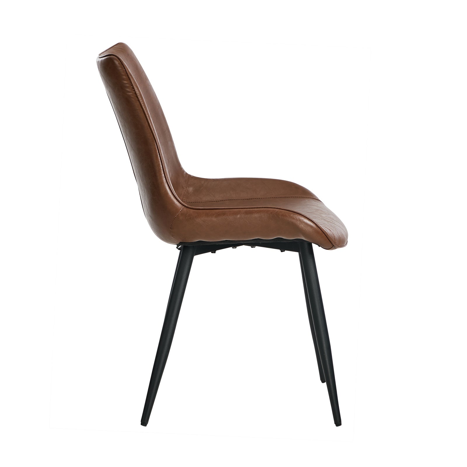 Oikiture 6x Dining Chairs Kitchen Accent Chairs Upholstered PU Leather Brown - Sunyee