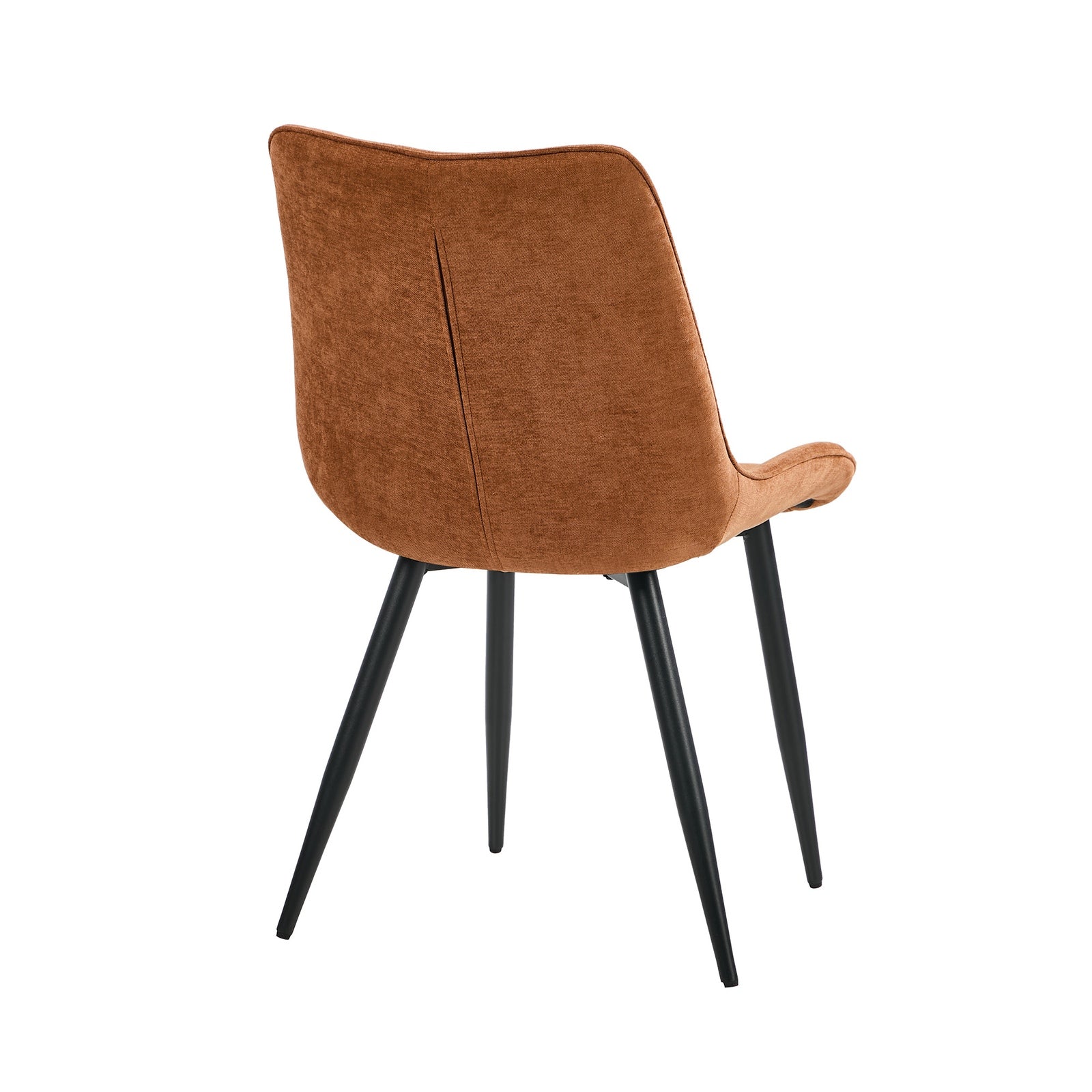 Oikiture 2x Dining Chairs Kitchen Accent Chairs Upholstered Linen Fabric Orange