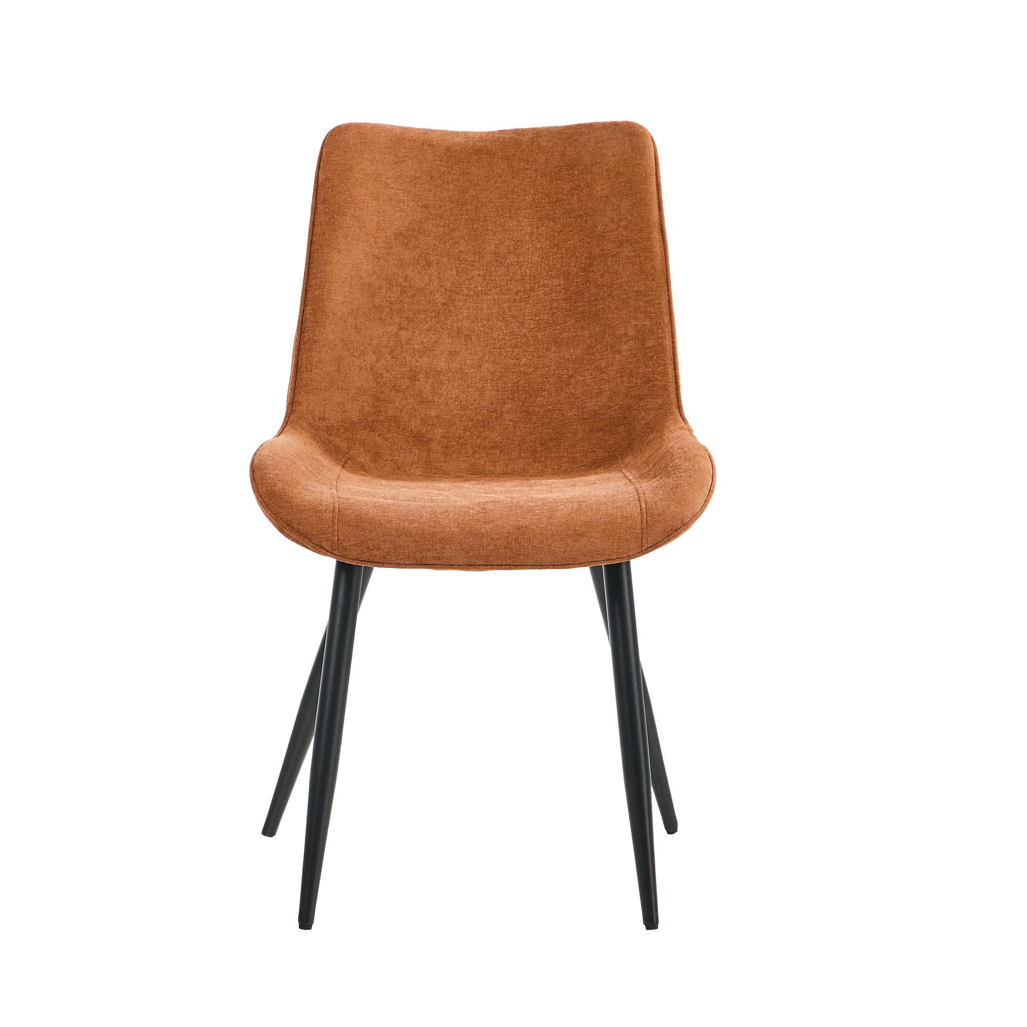 Oikiture 4x Dining Chairs Kitchen Accent Chairs Upholstered Linen Fabric Orange