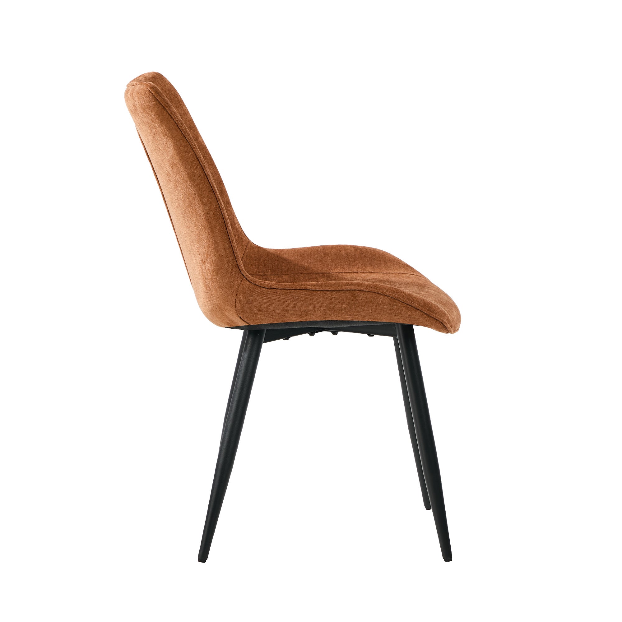 Oikiture 4x Dining Chairs Kitchen Accent Chairs Upholstered Linen Fabric Orange