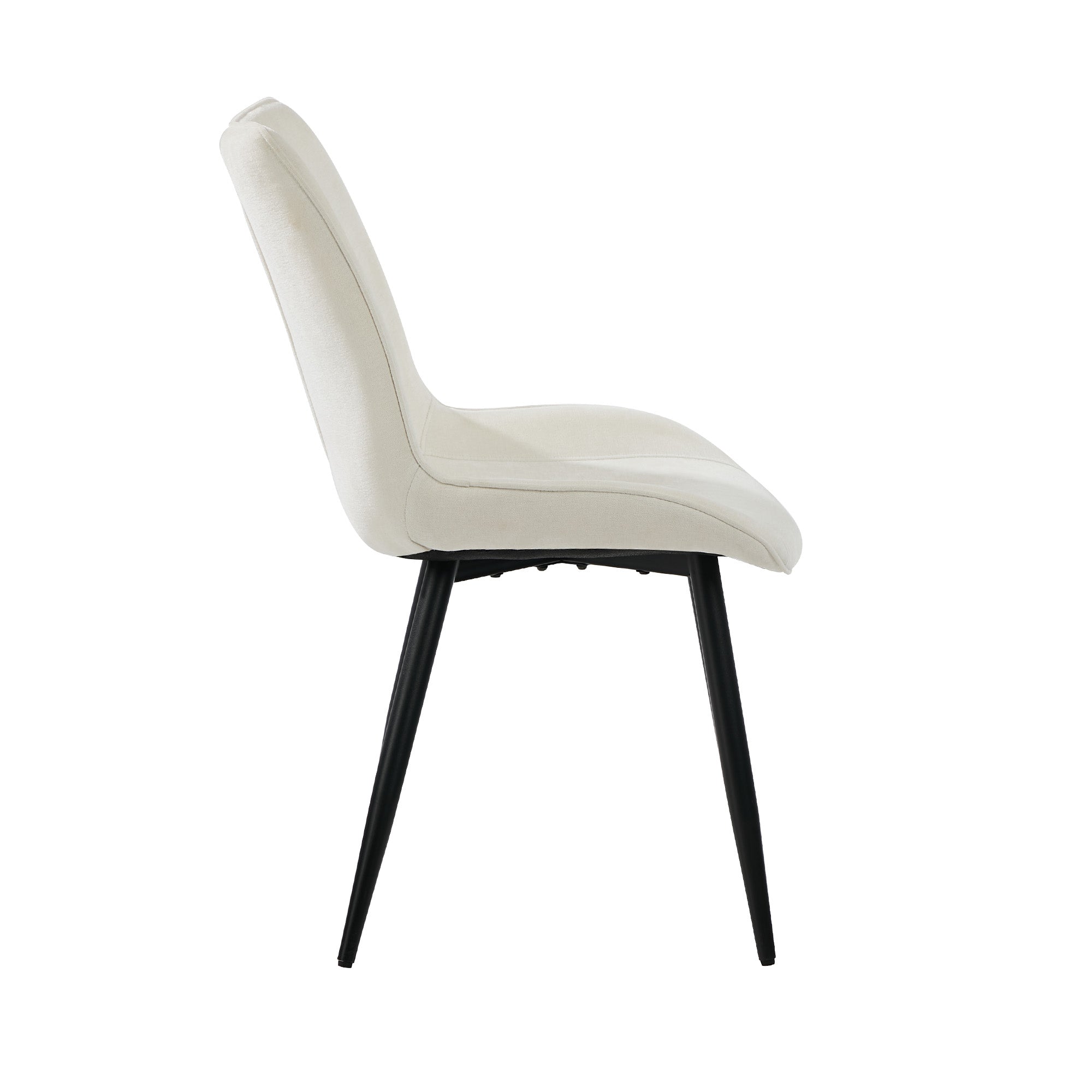 Oikiture 4x Dining Chairs Kitchen Accent Chairs Upholstered Linen Fabric White