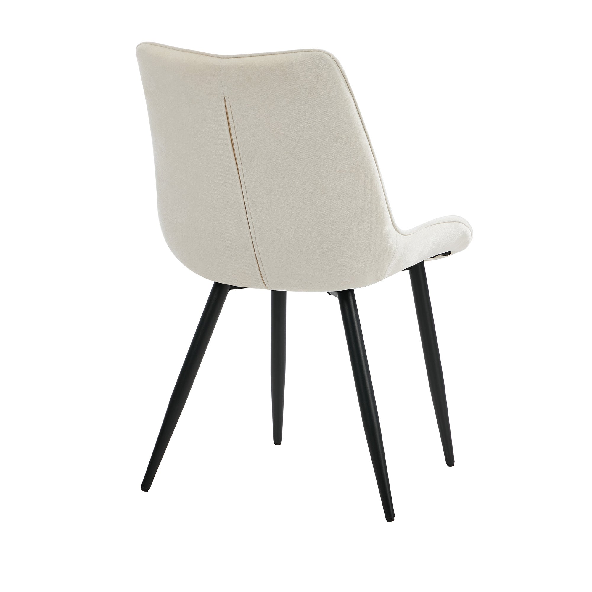 Oikiture 6x Dining Chairs Kitchen Accent Chairs Upholstered Linen Fabric White
