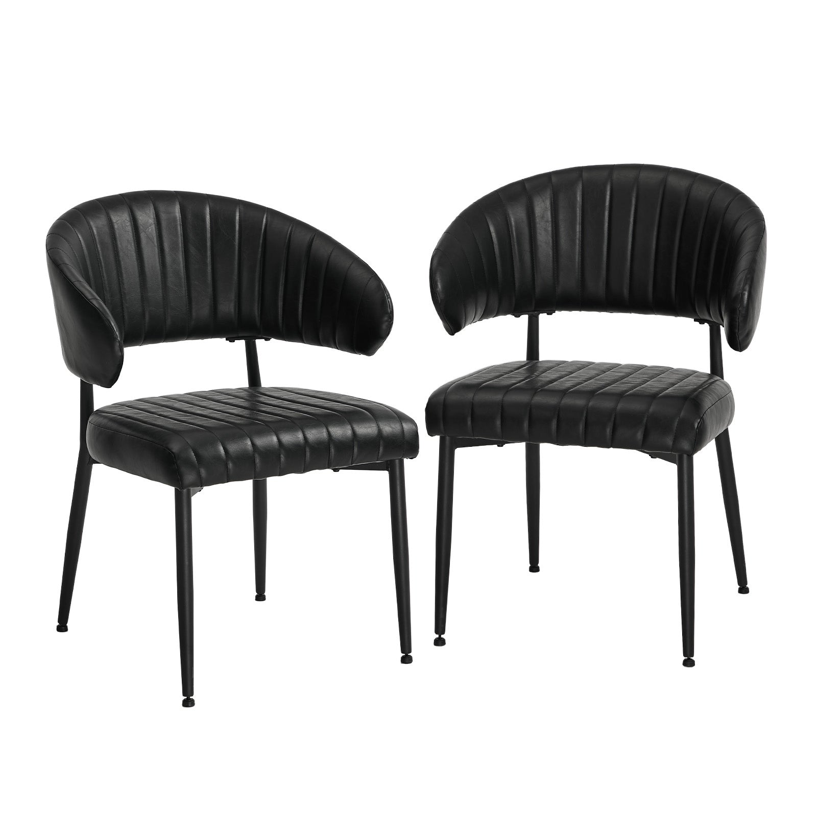 Oikiture 2x PU Leather Dining Chair Kitchen Padded Seat - Sunyee