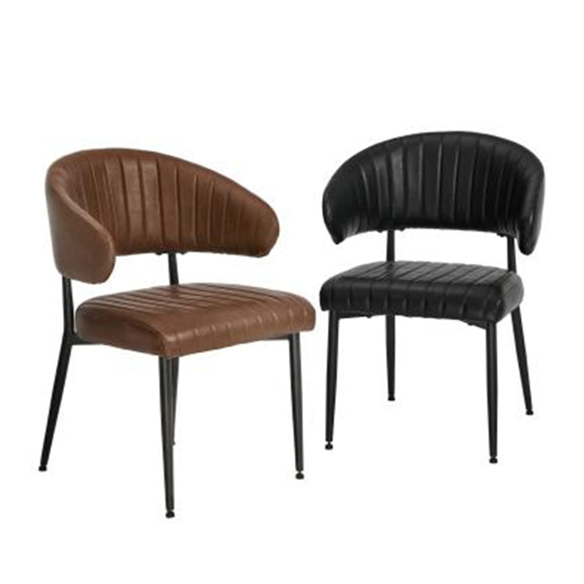Oikiture 2x PU Leather Dining Chair Kitchen Padded Seat