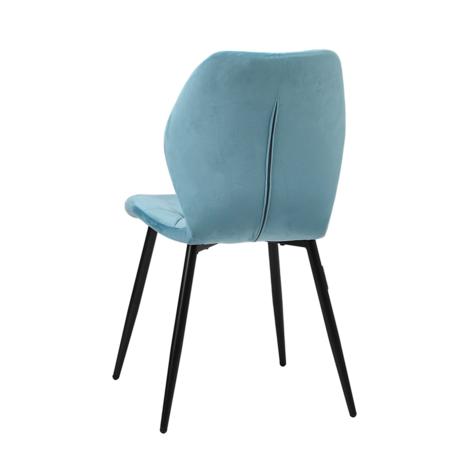 Oikiture Dining Chairs Kitchen Chair Padded Seat High Back Velvet Blue - Sunyee