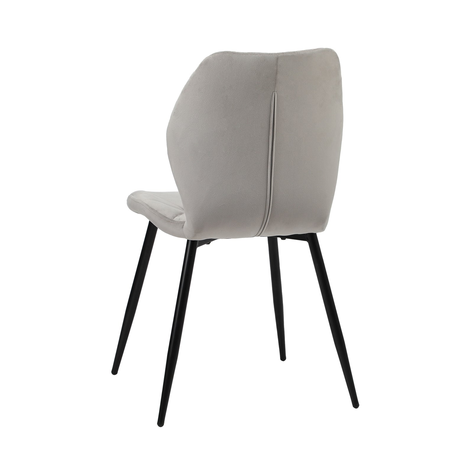 Oikiture Dining Chairs Kitchen Chair Padded Seat High Back Velvet Grey - Sunyee