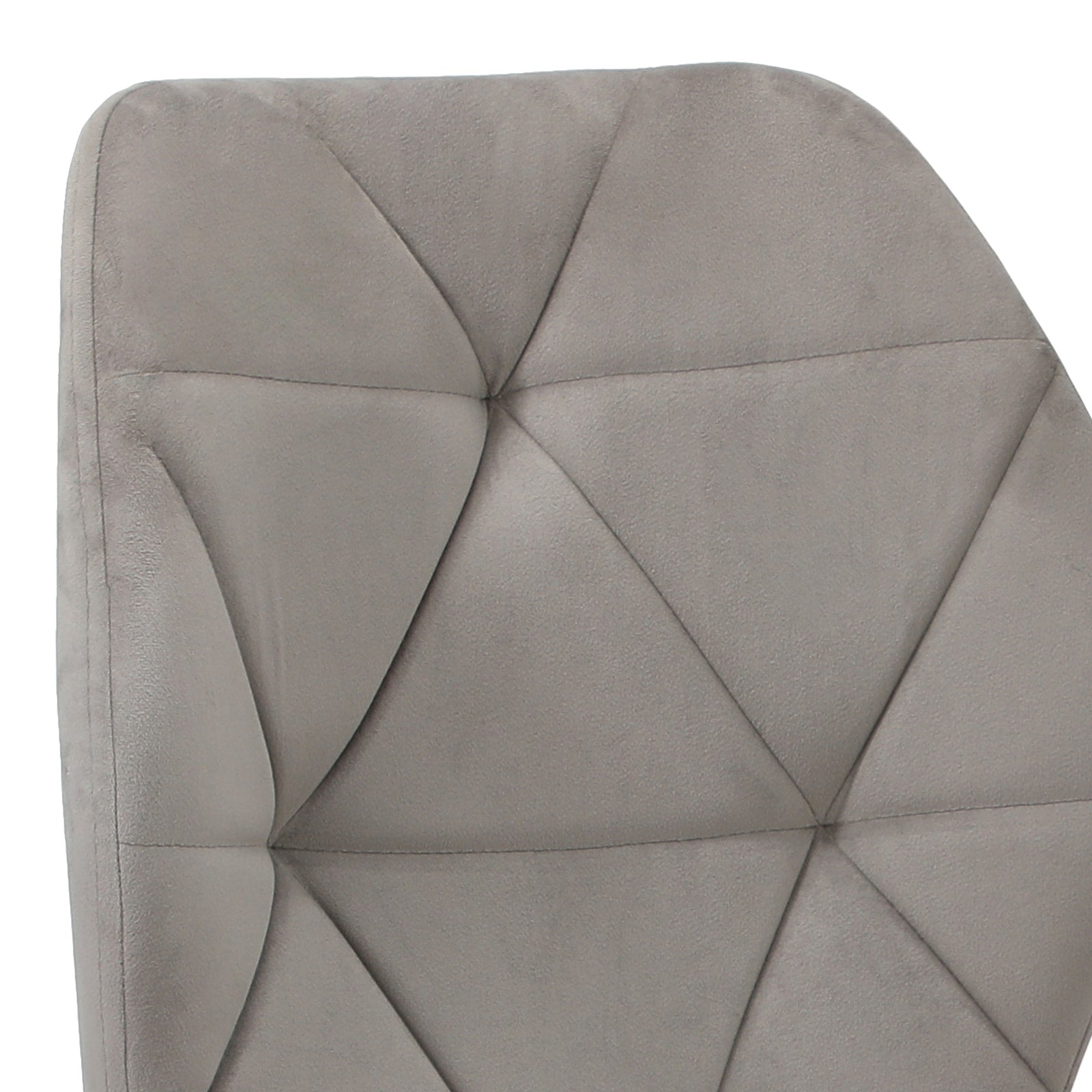 Oikiture Dining Chairs Kitchen Chair Padded Seat High Back Velvet Grey - Sunyee
