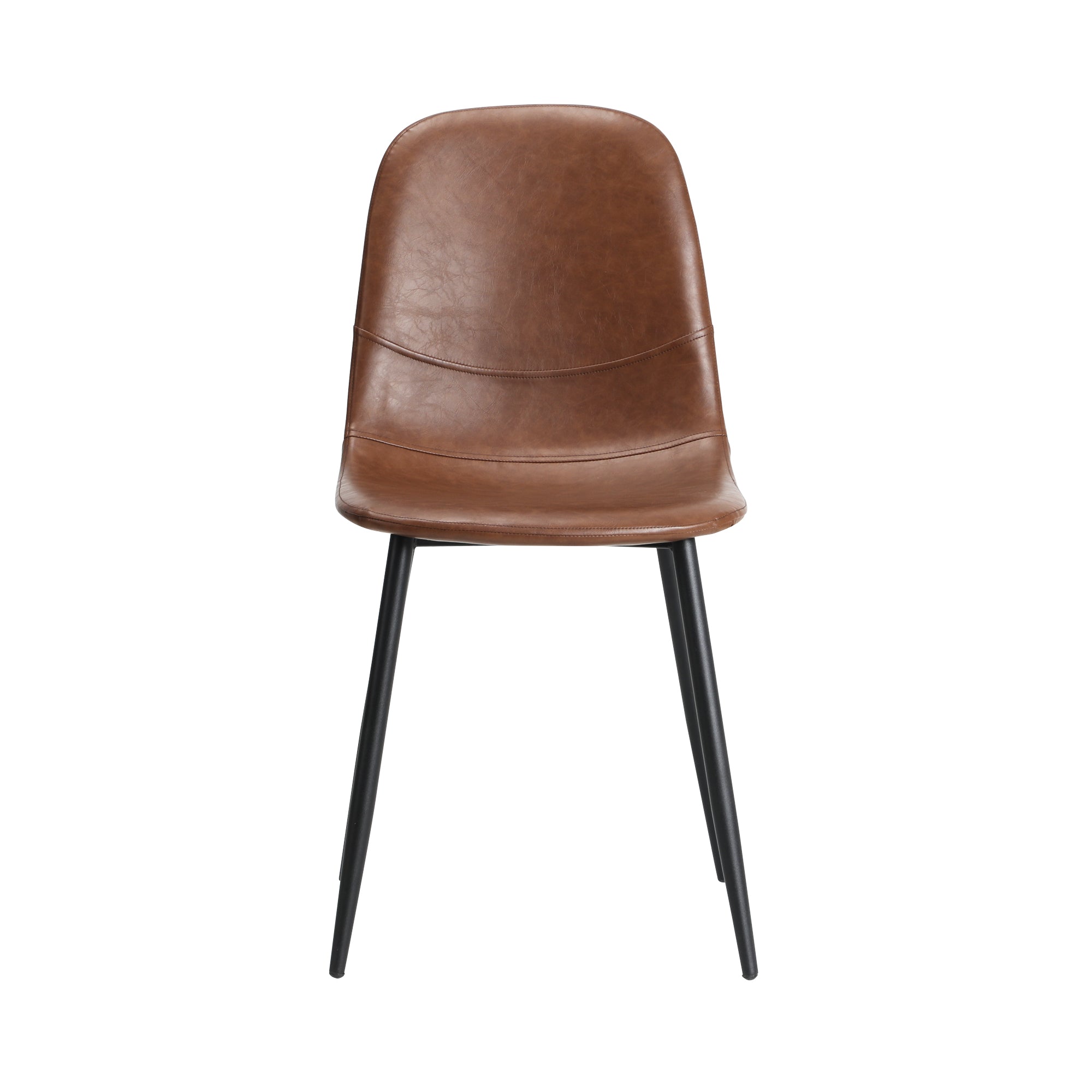 Oikiture Dining Chairs Kitchen Accent Chair Lounge Room PU Leather Brown - Sunyee