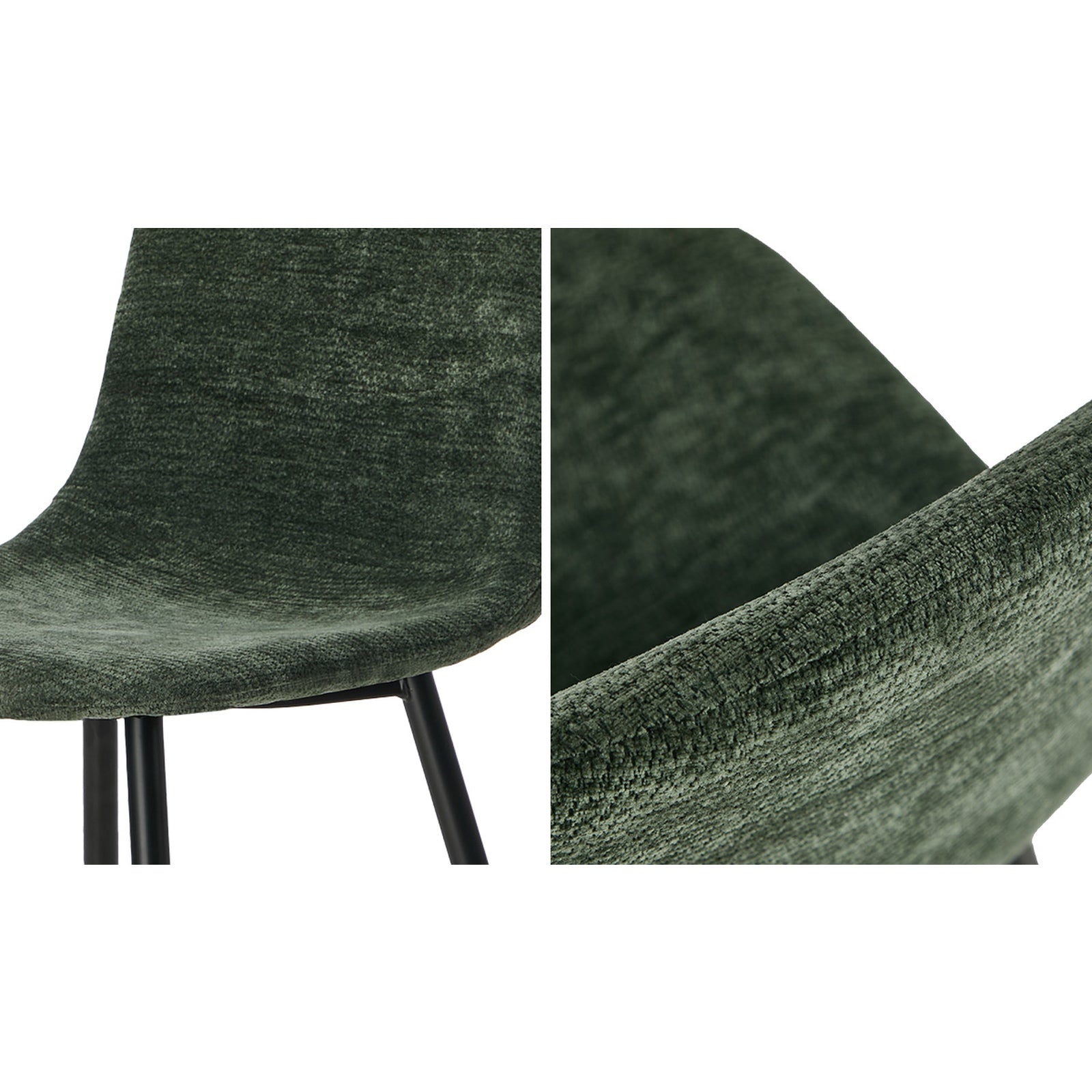 Oikiture 2x Dining Chairs Kitchen Accent Chair Lounge Room Chenille Green - Sunyee