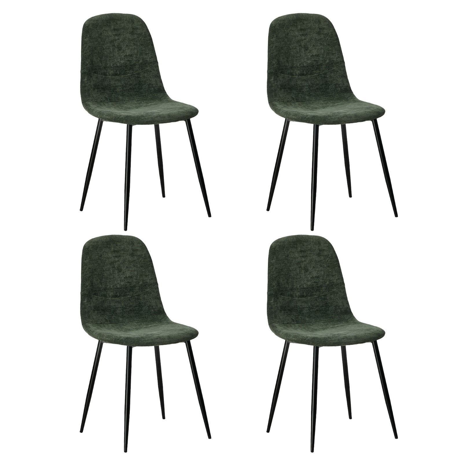 Oikiture 4x Dining Chairs Kitchen Accent Chair Lounge Room Chenille Green - Sunyee