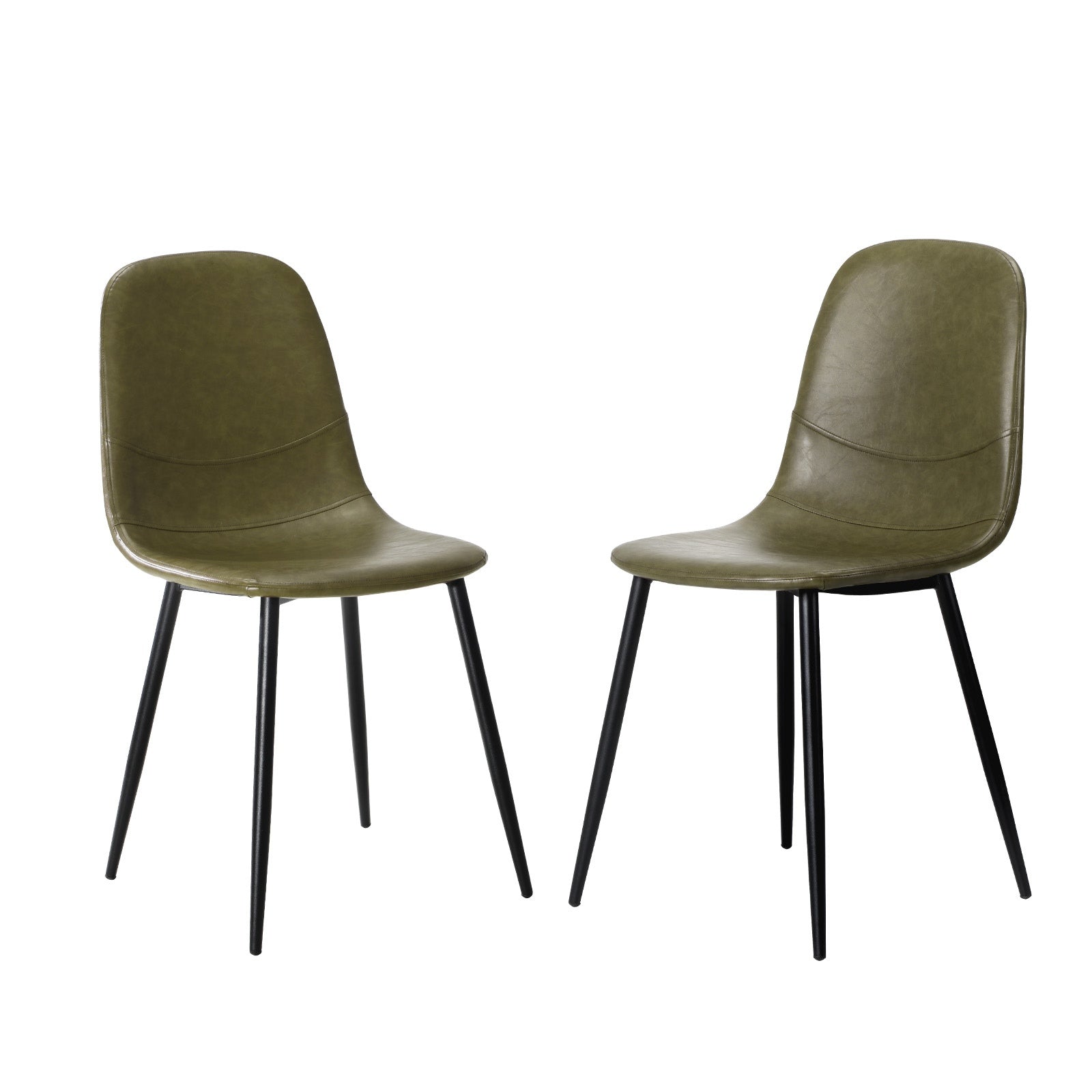 Oikiture Dining Chairs Kitchen Accent Chair Lounge Room PU Leather Green - Sunyee