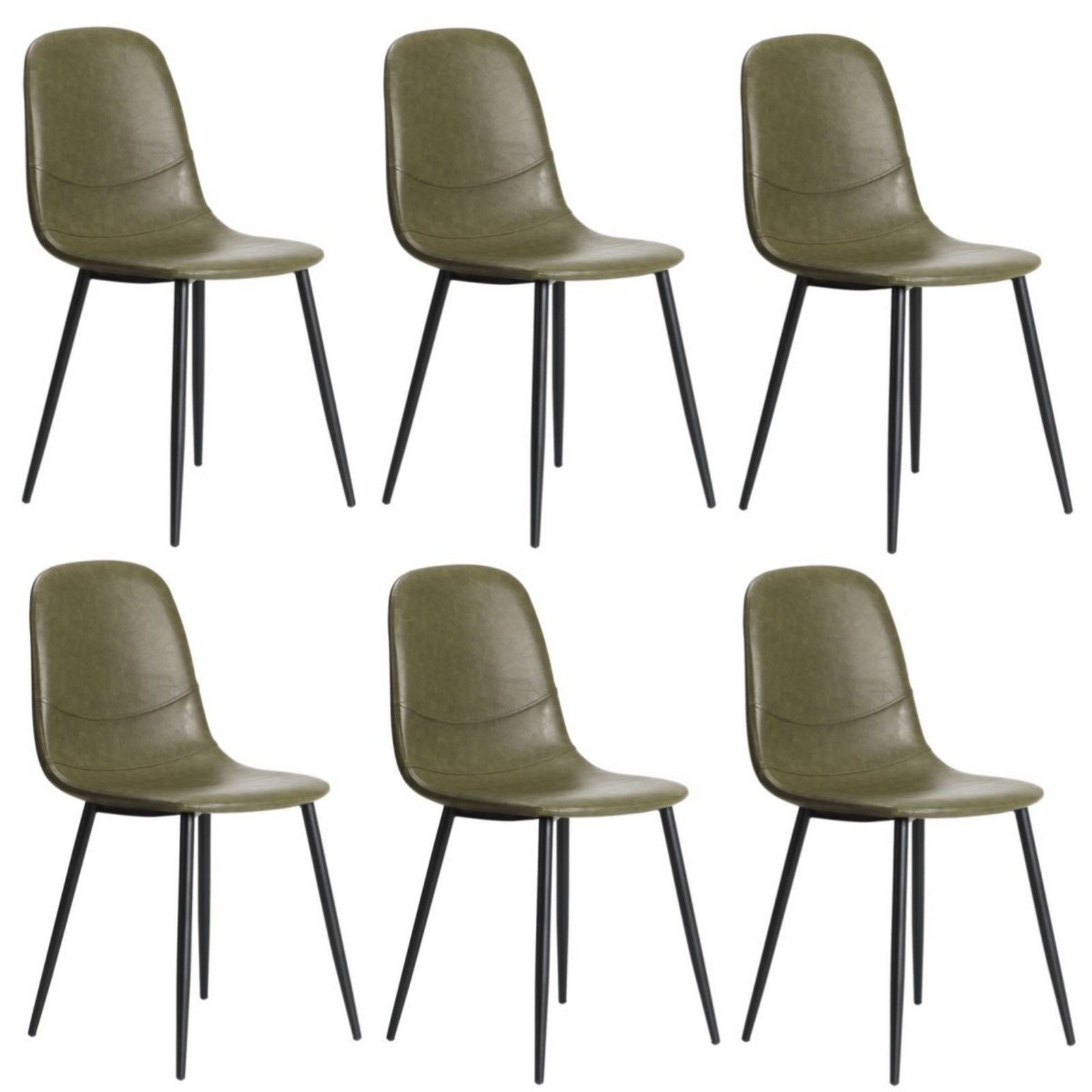 Oikiture Dining Chairs Kitchen Accent Chair Lounge Room PU Leather Green - Sunyee